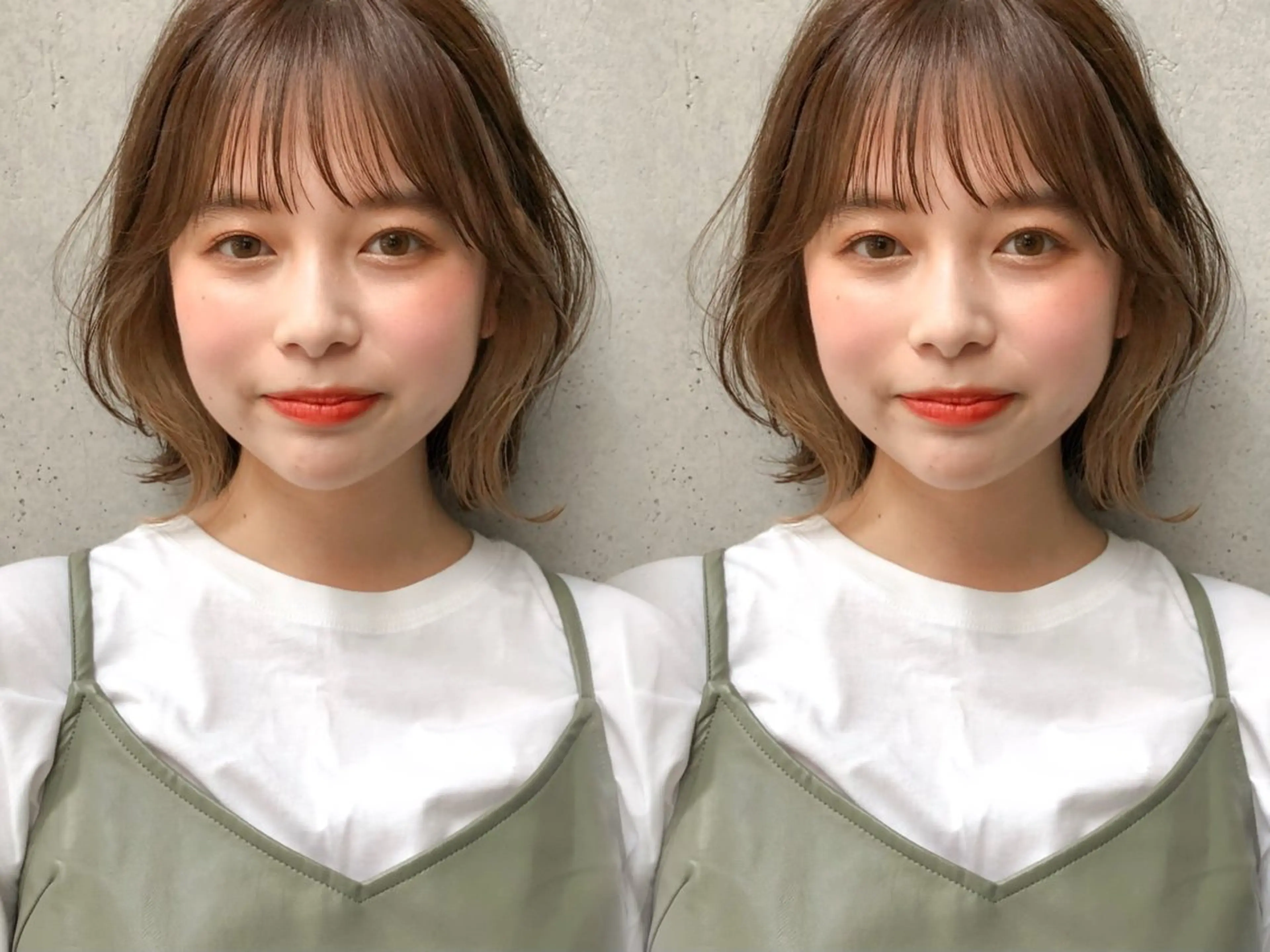 ミディアム カラー 切りっぱなしボブ ボブ カット ヘアカラー トリートメント レイヤー×髪質改善✨ 渋谷/佐藤侑哉のヘアスタイル