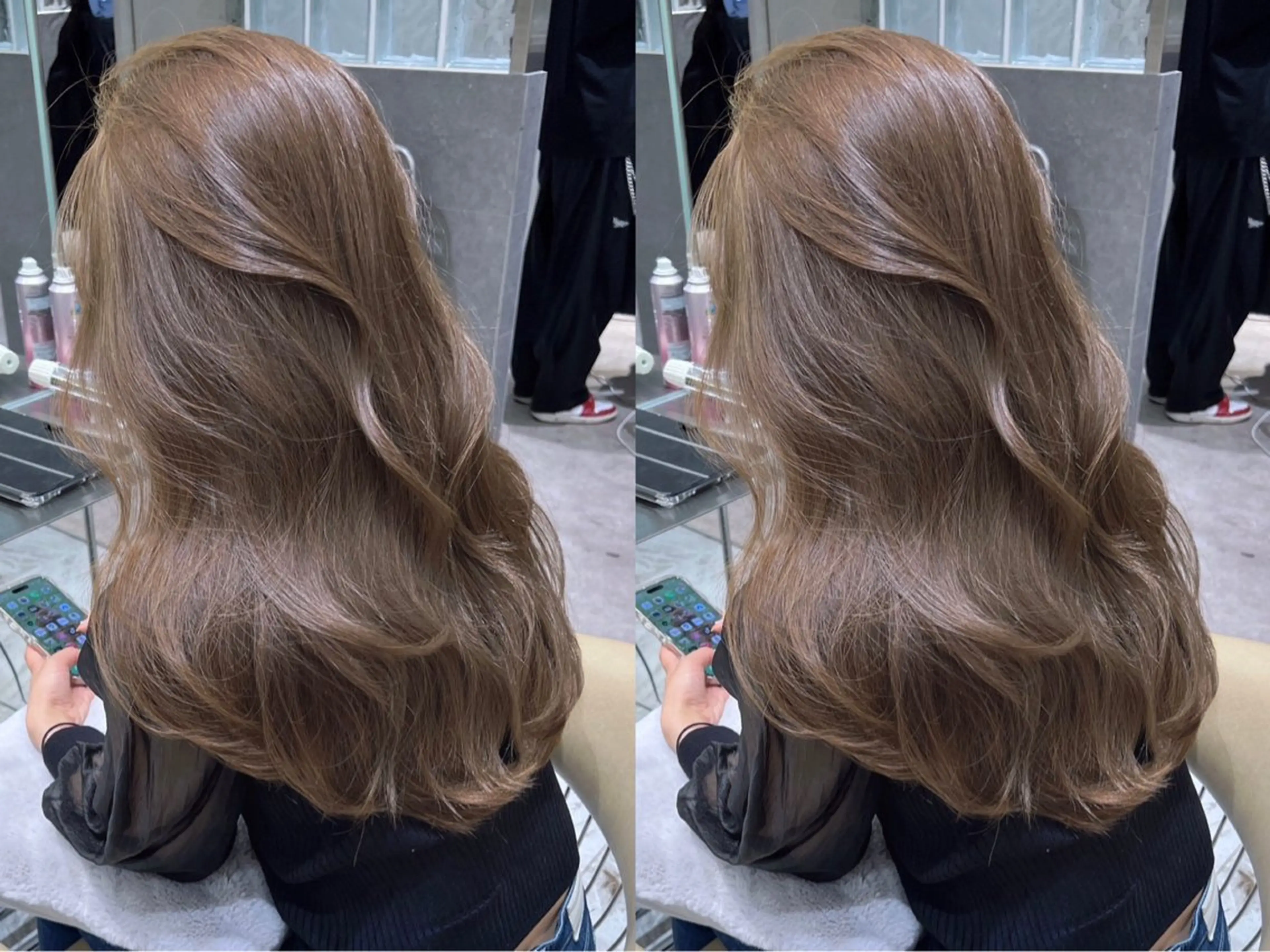 ロング カラー ヘアカラー トリートメント 水光艶カラー/ 艶ブリーチ/颯のヘアスタイル