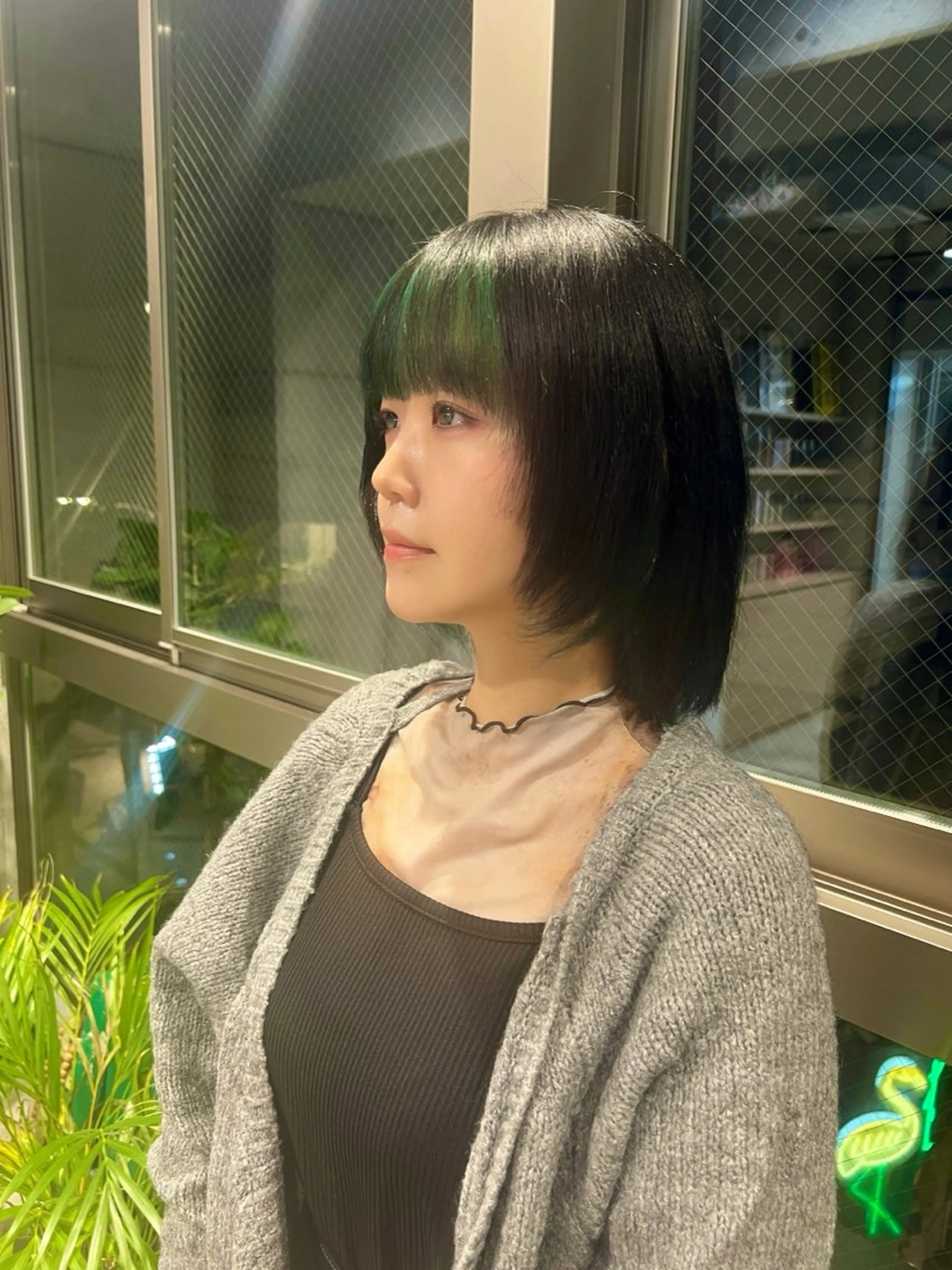 セミロング ミストバング 透明感/血色カラー/ 似合せレイヤー/ゆいのヘアスタイル