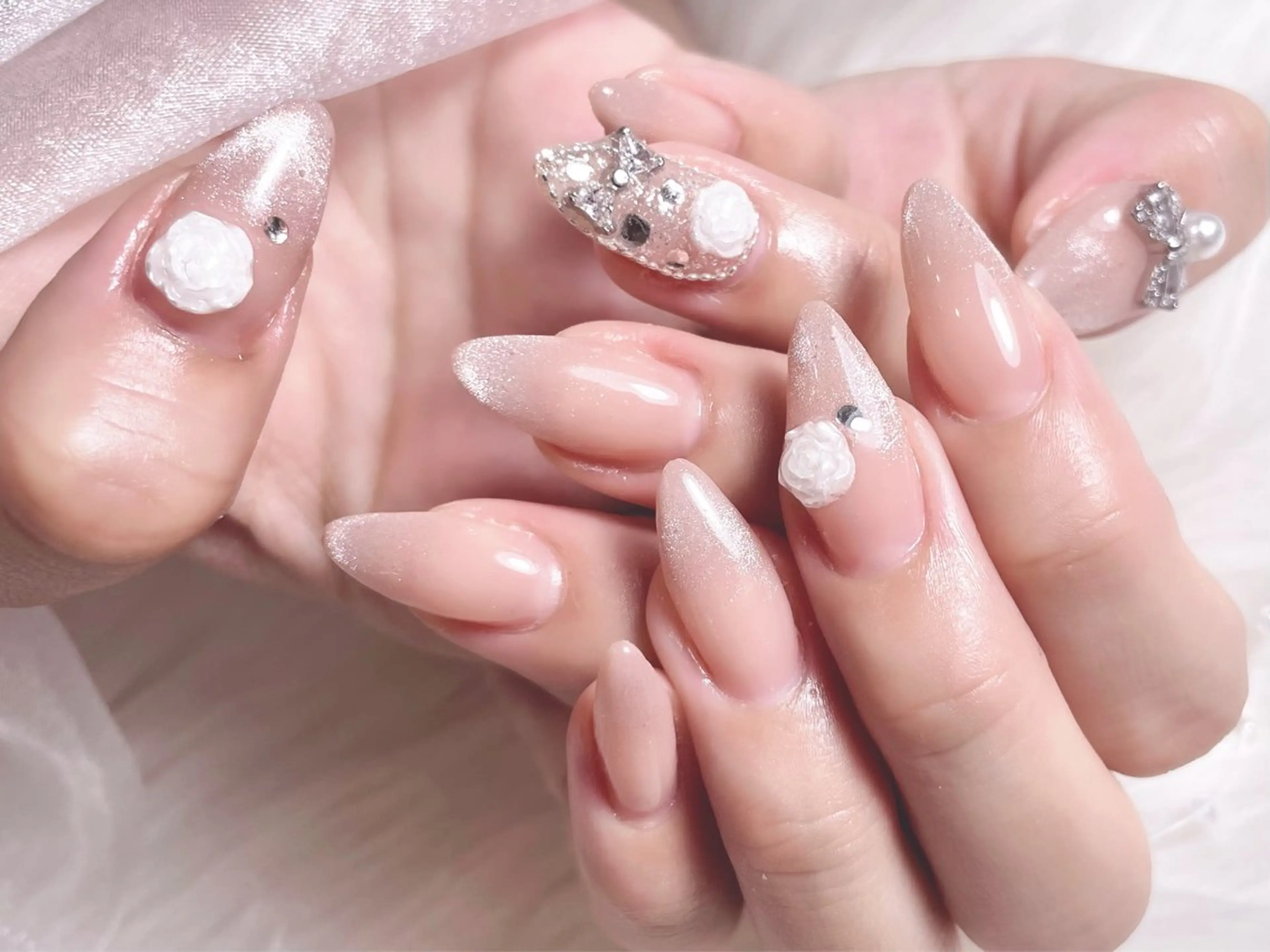 ネイル 春ネイル ワンホンネイル ハンドネイル ゆりか ジョアアンジェ福島のネイルデザイン