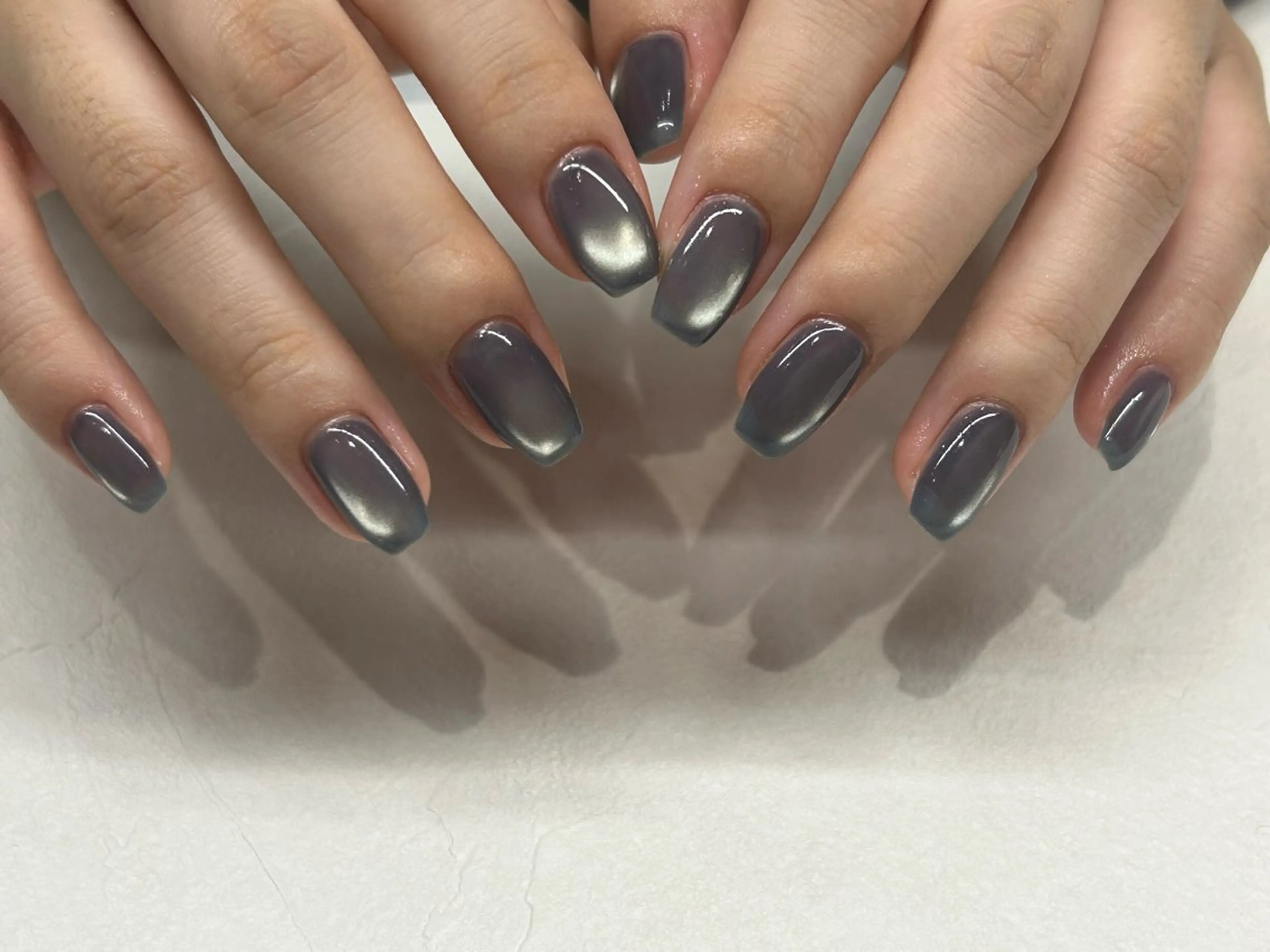 ネイル マグネットネイル ワンカラーネイル ハンドネイル 🫧なちゅ盛れ/ ちゅるん/EVA🫧のネイルデザイン