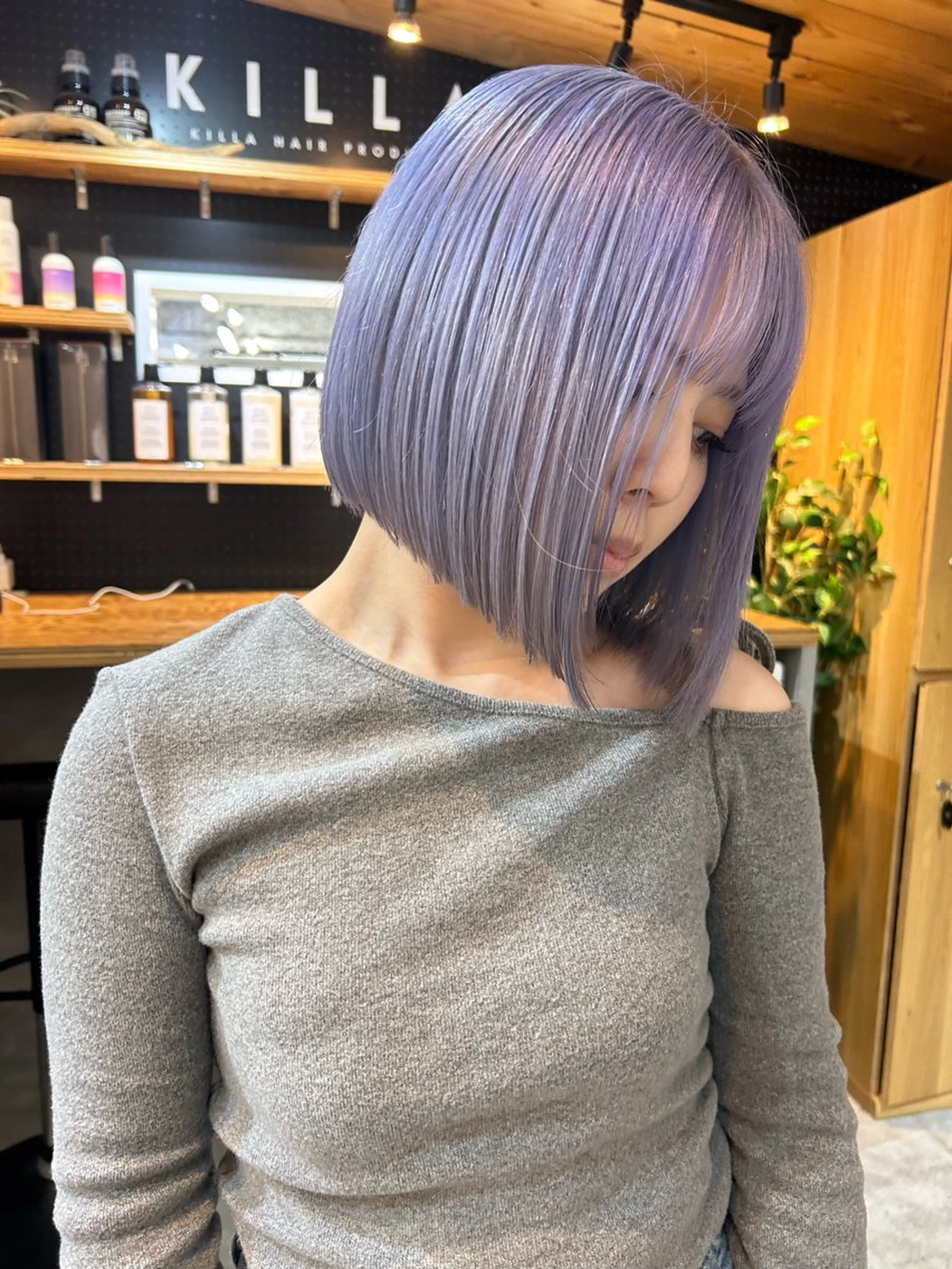 ショート カラー メンズ ラベンダーカラー カット ヘアカラー トリートメント 🧸艶々韓国ヘア 🧁mizunaのヘアスタイル