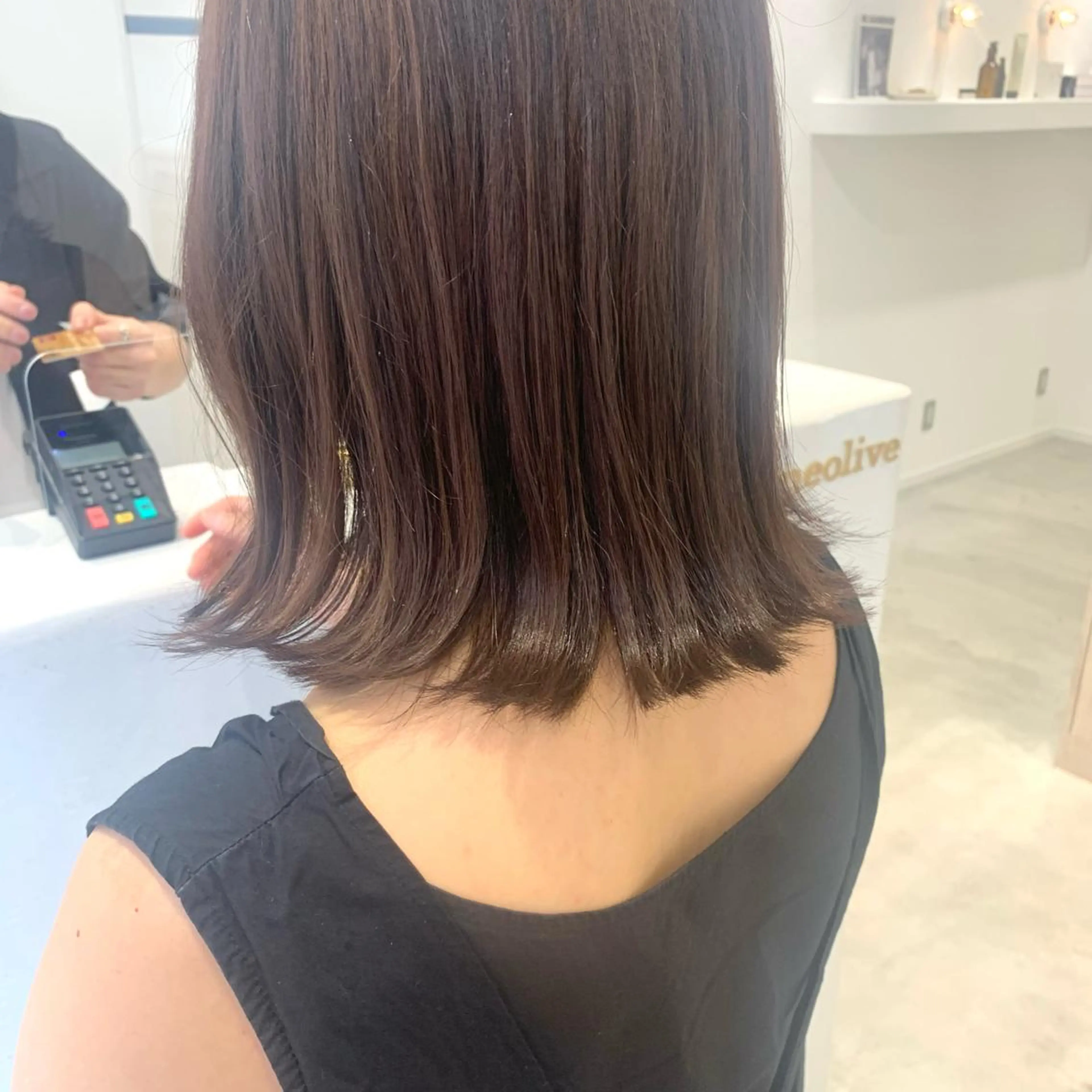 ミディアム カラー ボブ/美髪矯正 /佐藤　奈巳のヘアスタイル