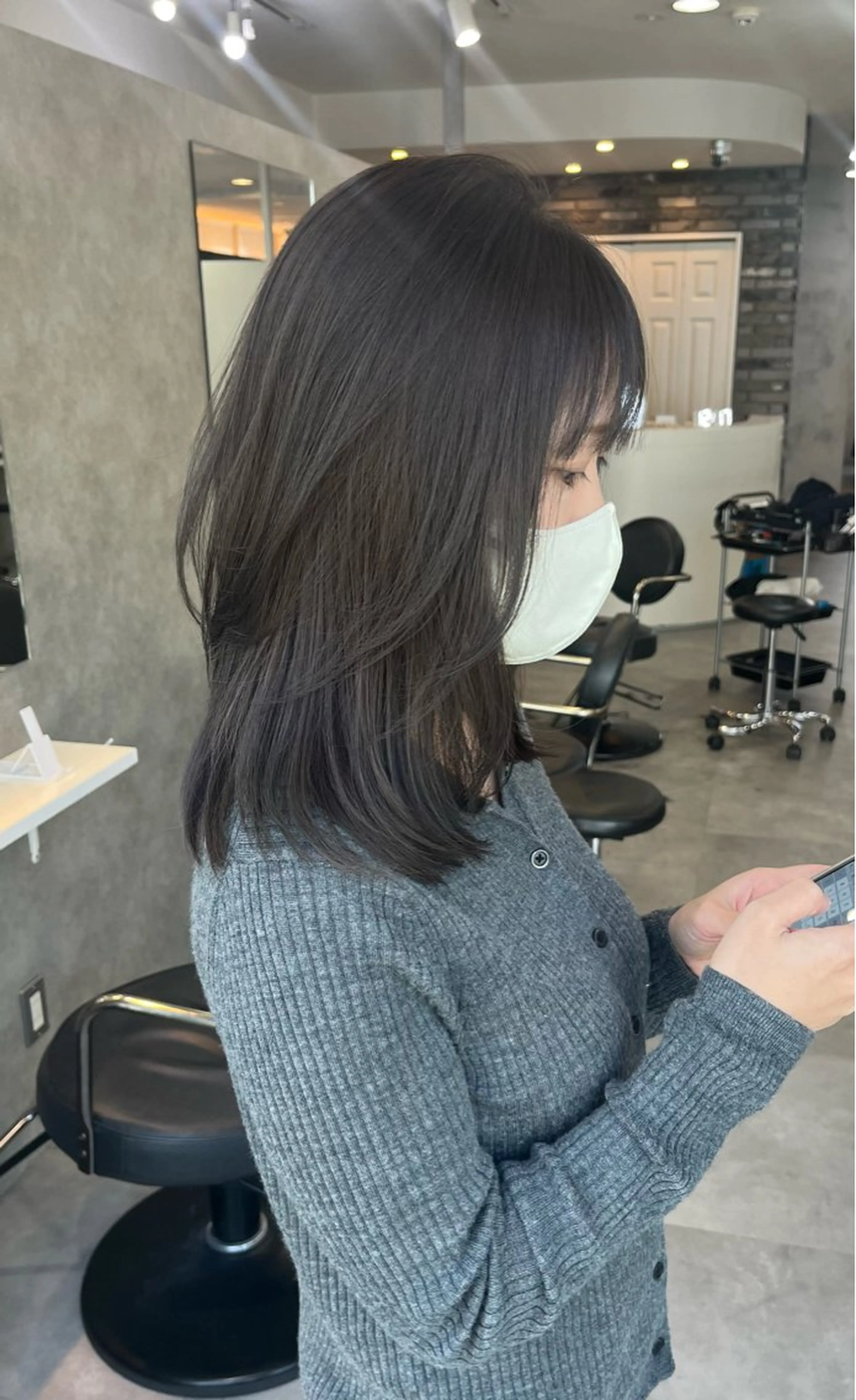 ミディアム カット ヘアカラー トリートメント 平尾/高宮/艶カラー /ハイライト/綜一郎のヘアスタイル