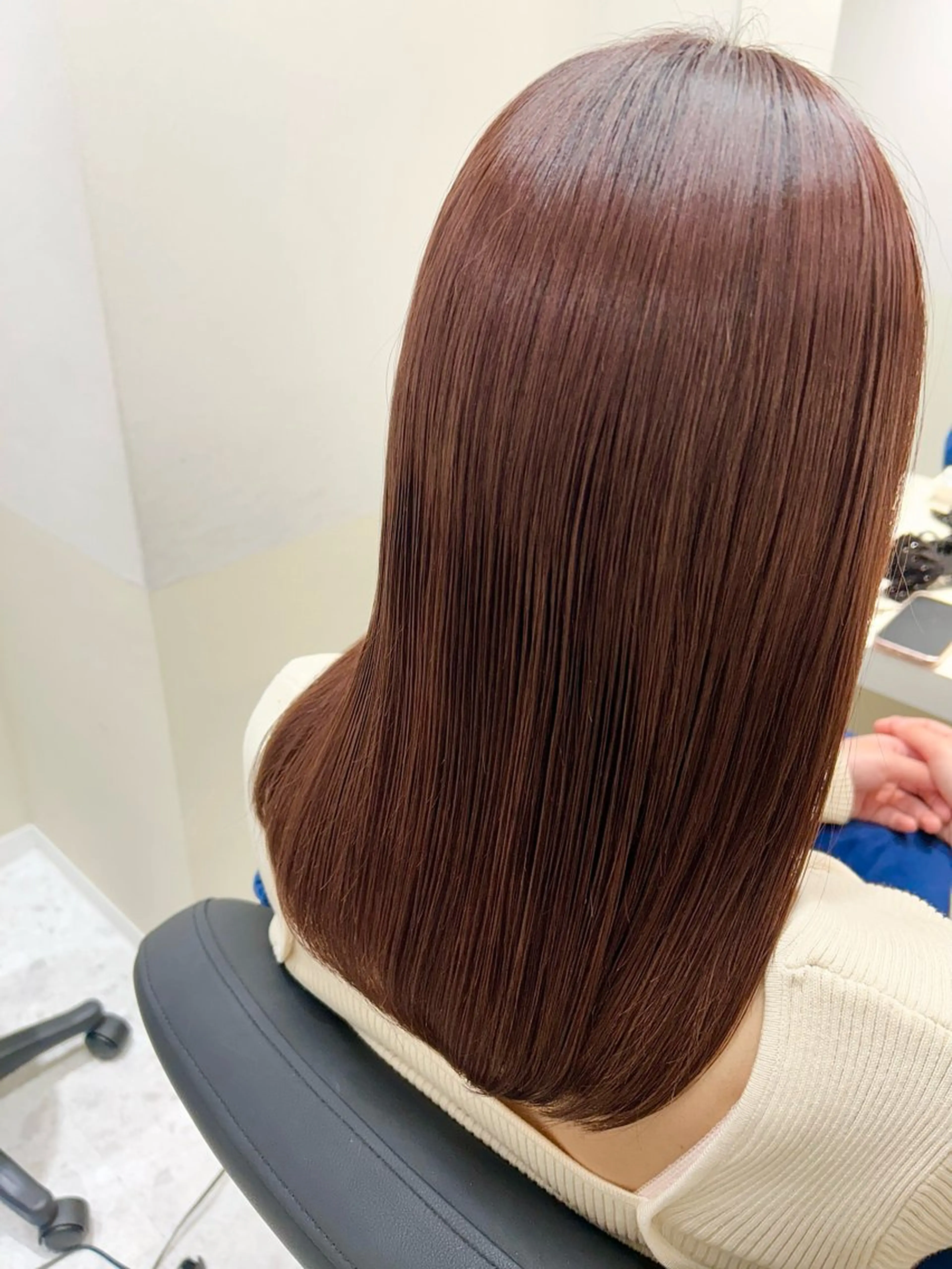 セミロング カラー ブラウンカラー チョコレートブラウン ピンクカラー カット ヘアカラー トリートメント 🩰ニシムラヒカリ 半個室salon♡*のヘアスタイル