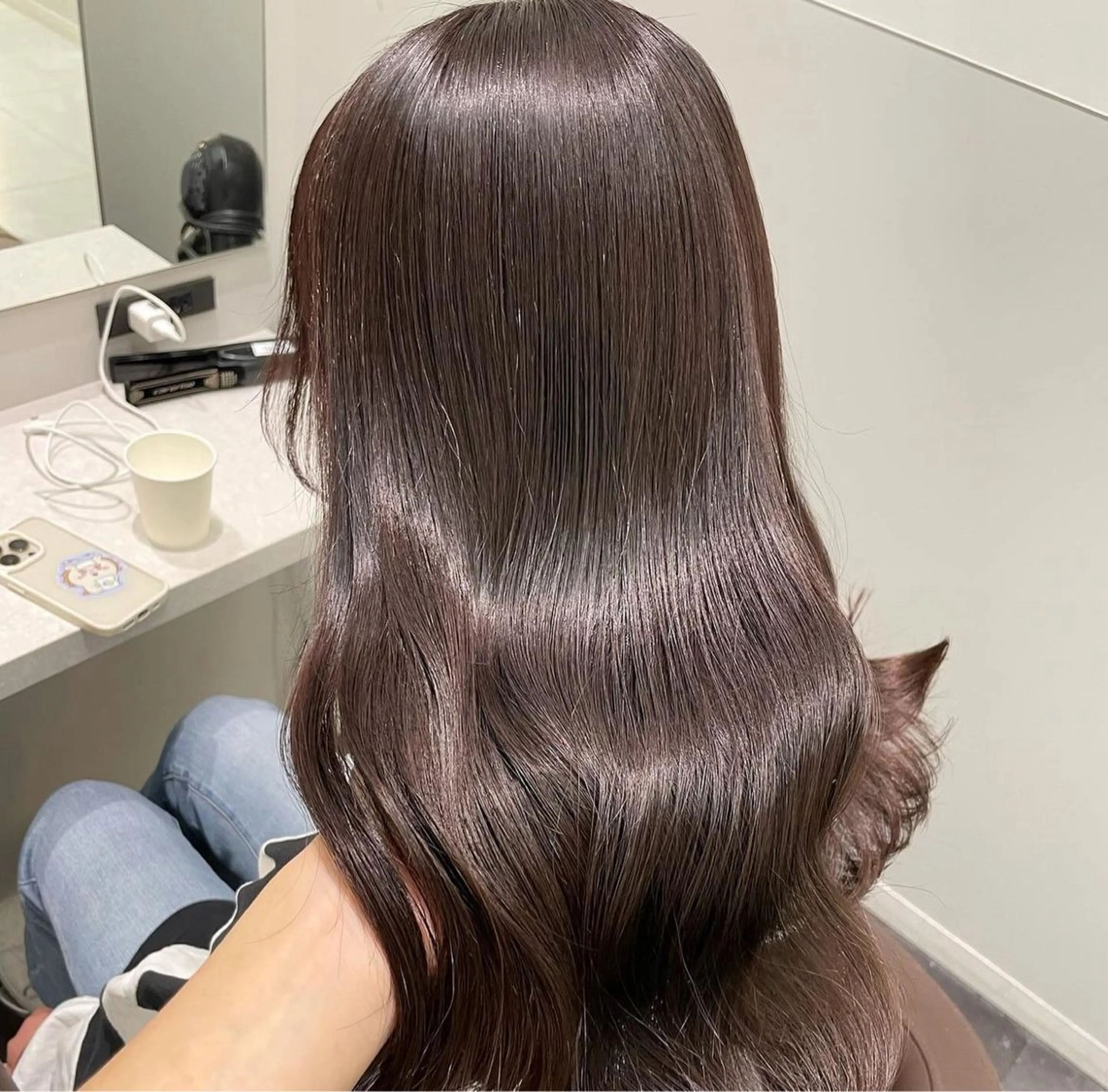 セミロング カラー 髪質改善 トリートメント 🩶透明感ダブル カラー🩶 maoのヘアスタイル