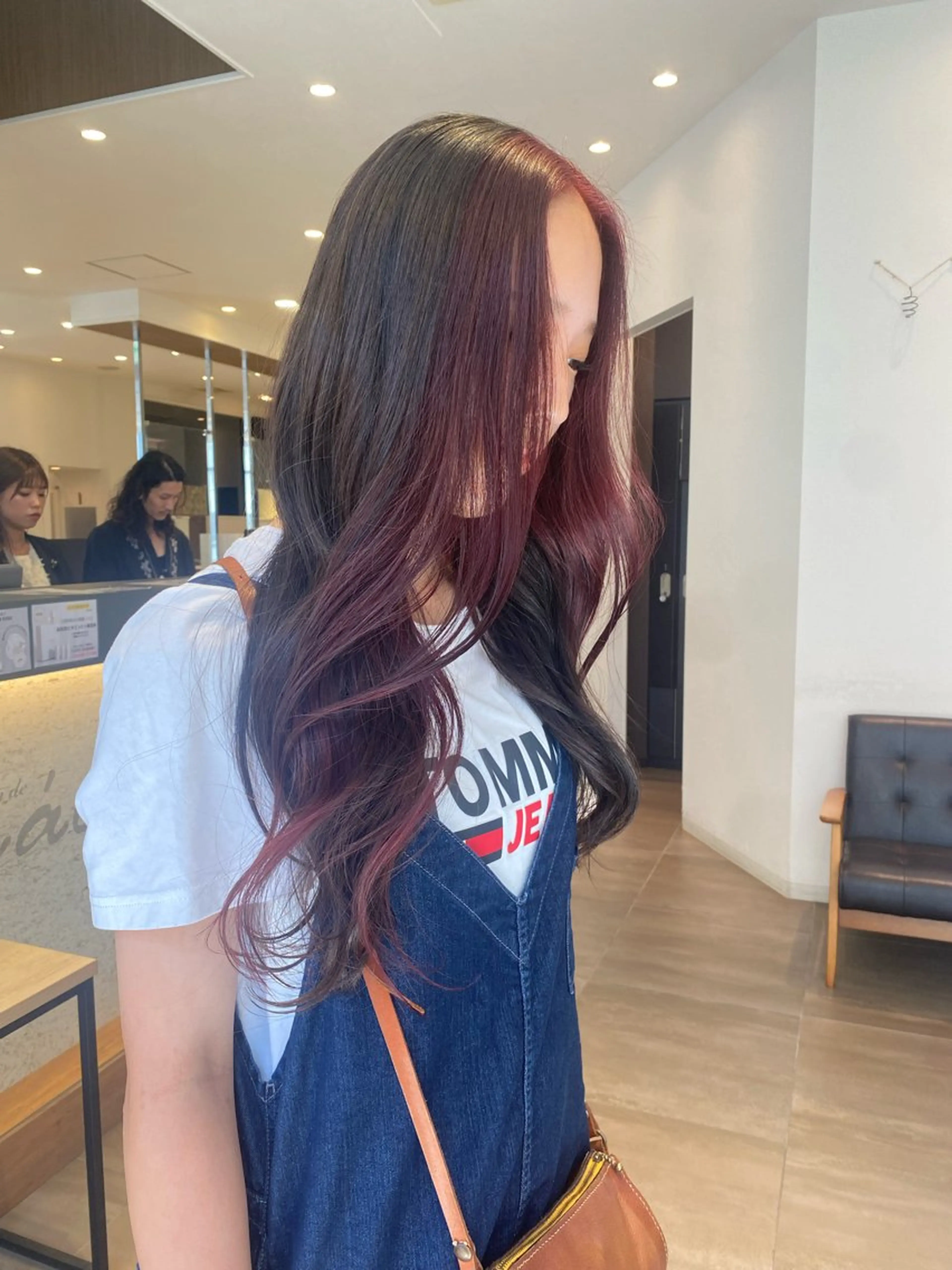 カラー ミストバング ダブルカラー  フェイスフレーミング レッドカラー brace あべの/ Nicoのヘアスタイル