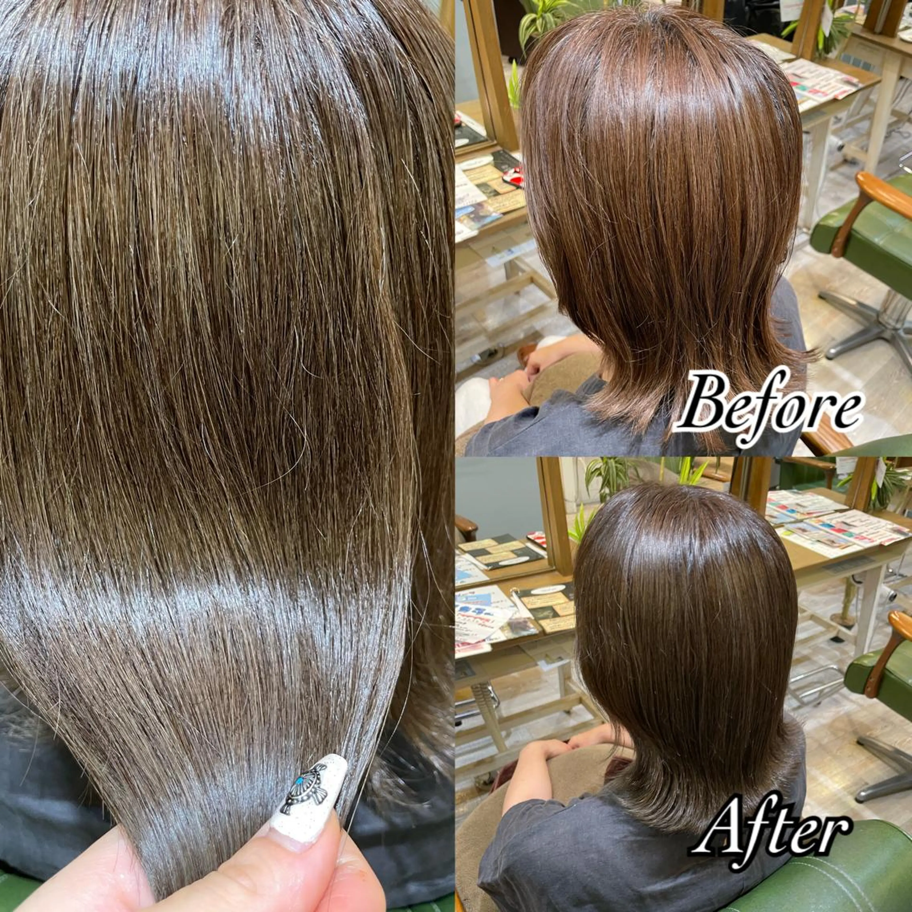 ミディアム カット ヘアカラー 🦋ふくい あやの🦋のヘアスタイル