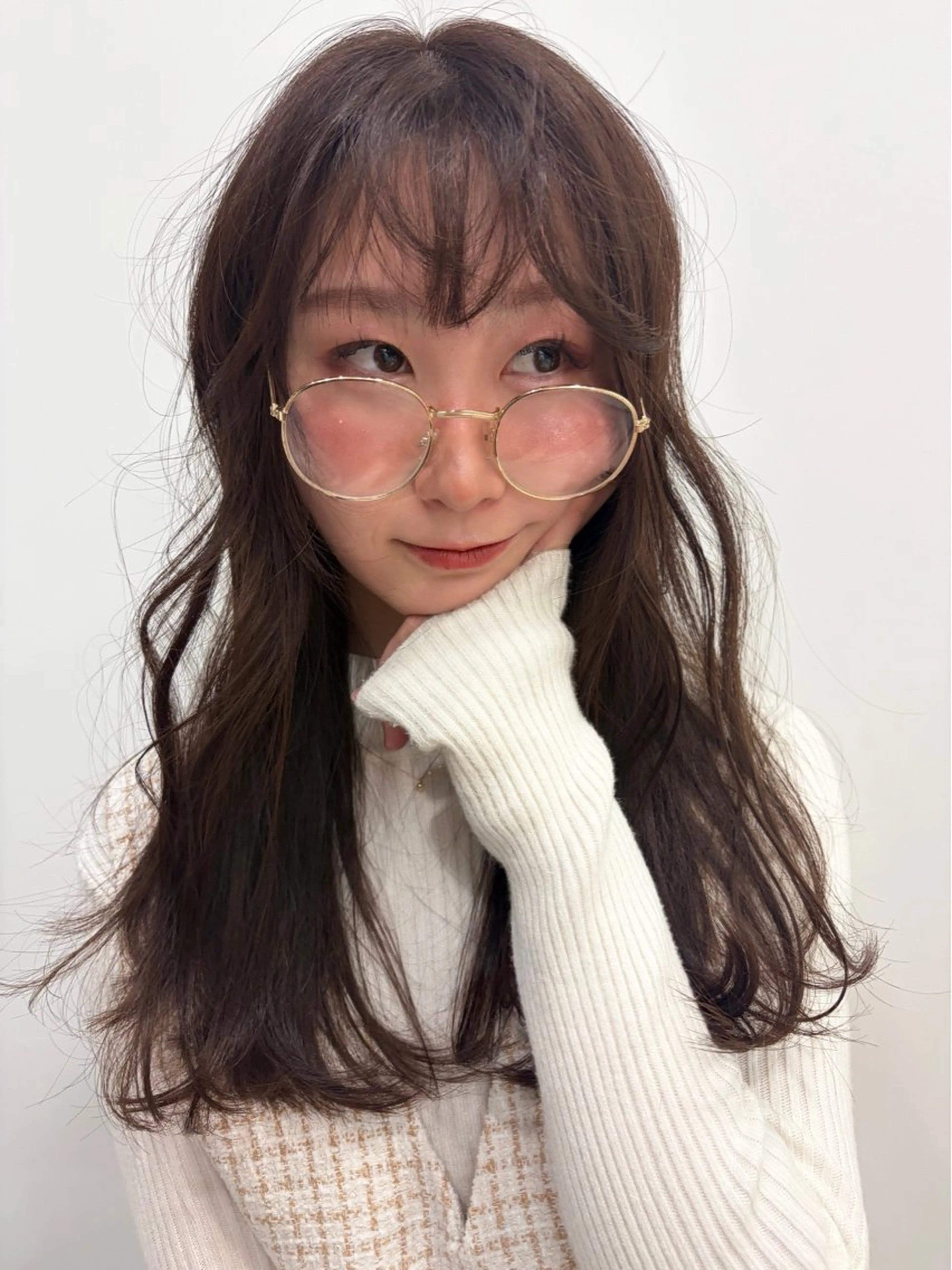 ロング カラー カット ヘアカラー トリートメント cana 札幌レイヤースタイルのヘアスタイル