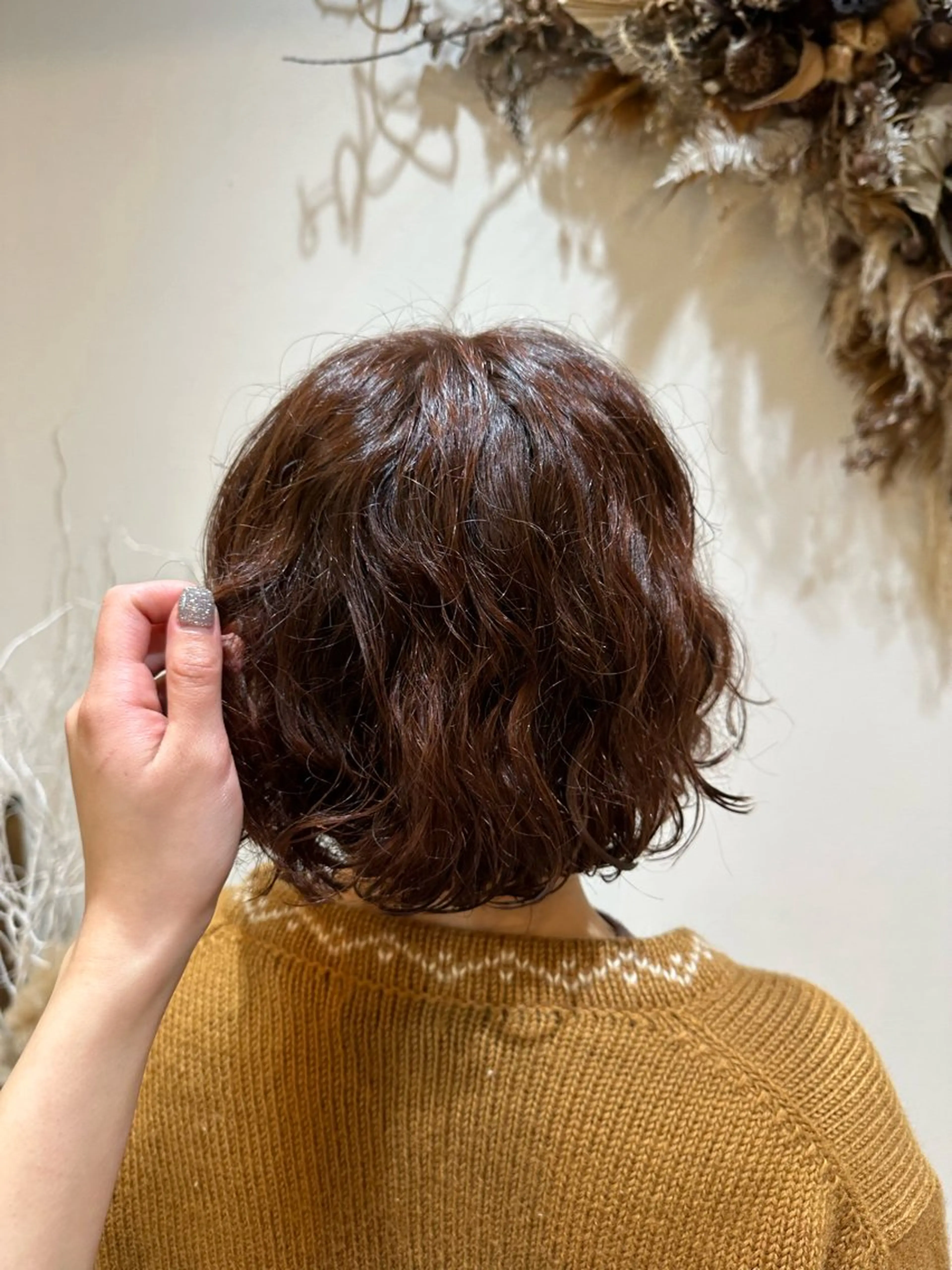 パーマ ボブ MIRUKA/ 暖色カラー/ベージュのヘアスタイル