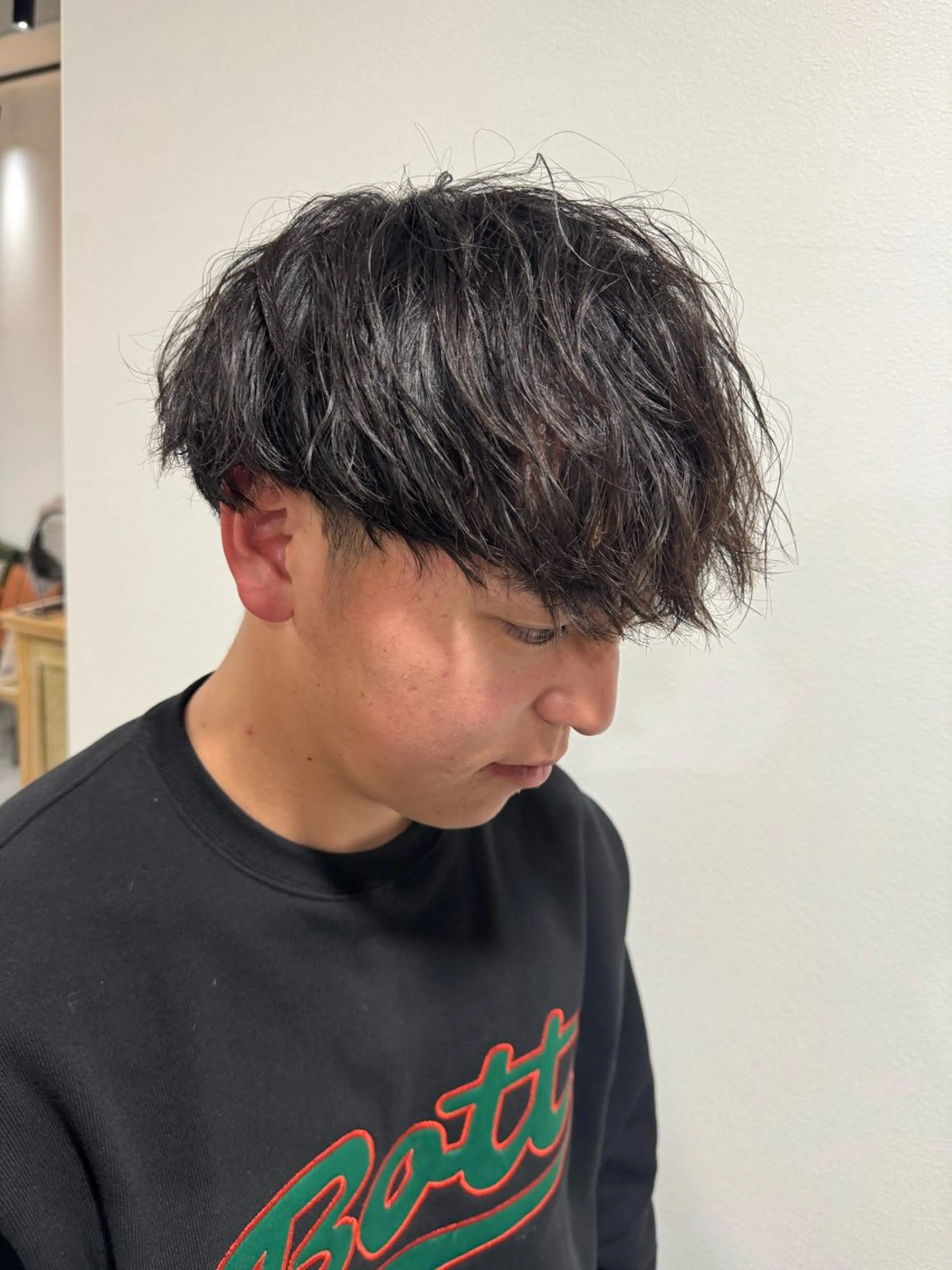 パーマ メンズ 平尾/艶カラー/ アッシュ系/中川誠大のヘアスタイル