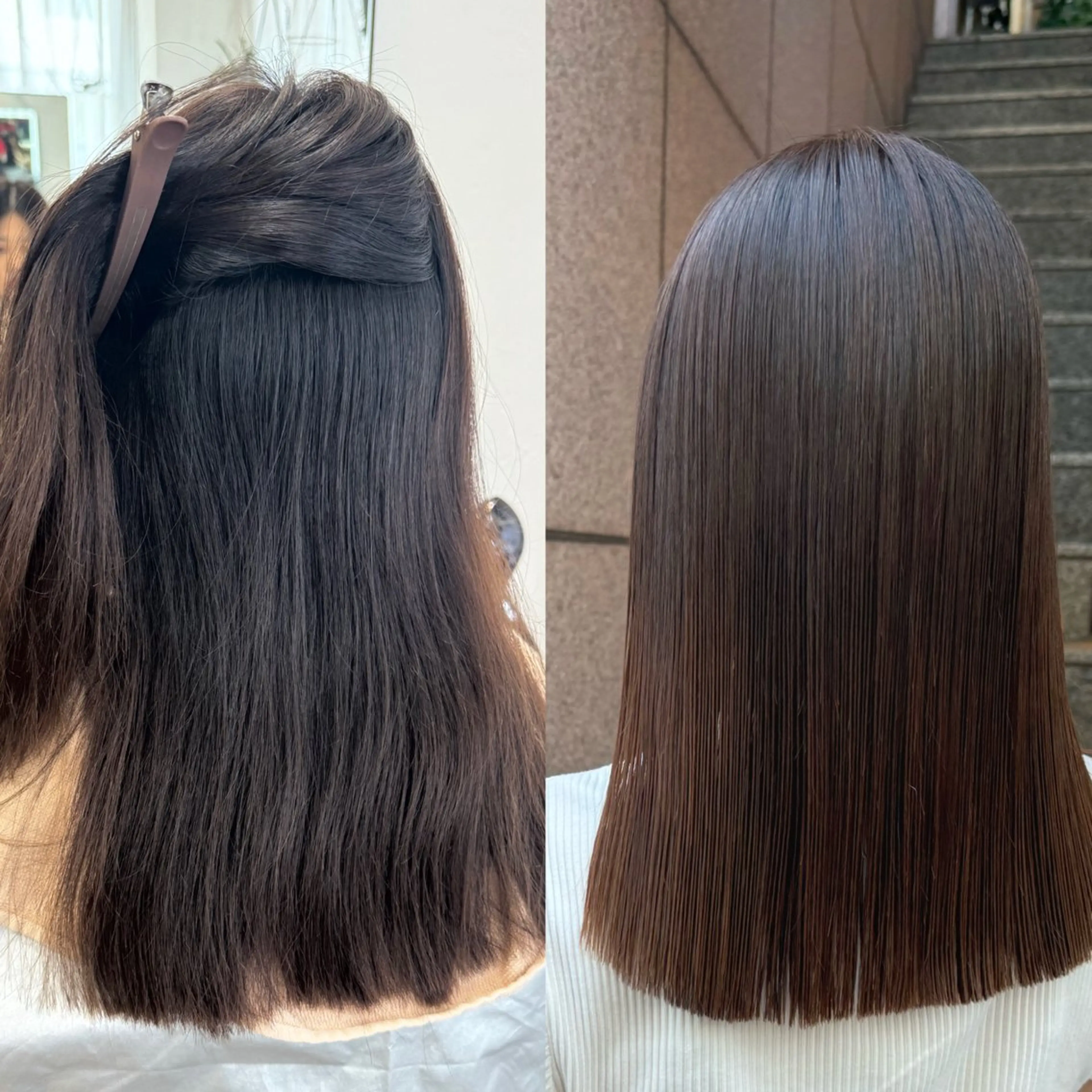 ミディアム カラー ブリーチ 透明感カラー レイヤーカット 縮毛矯正 ヘアカラー 縮毛矯正 トリートメント Lomalia 🤍🫧/makoのマツエク・マツパデザイン