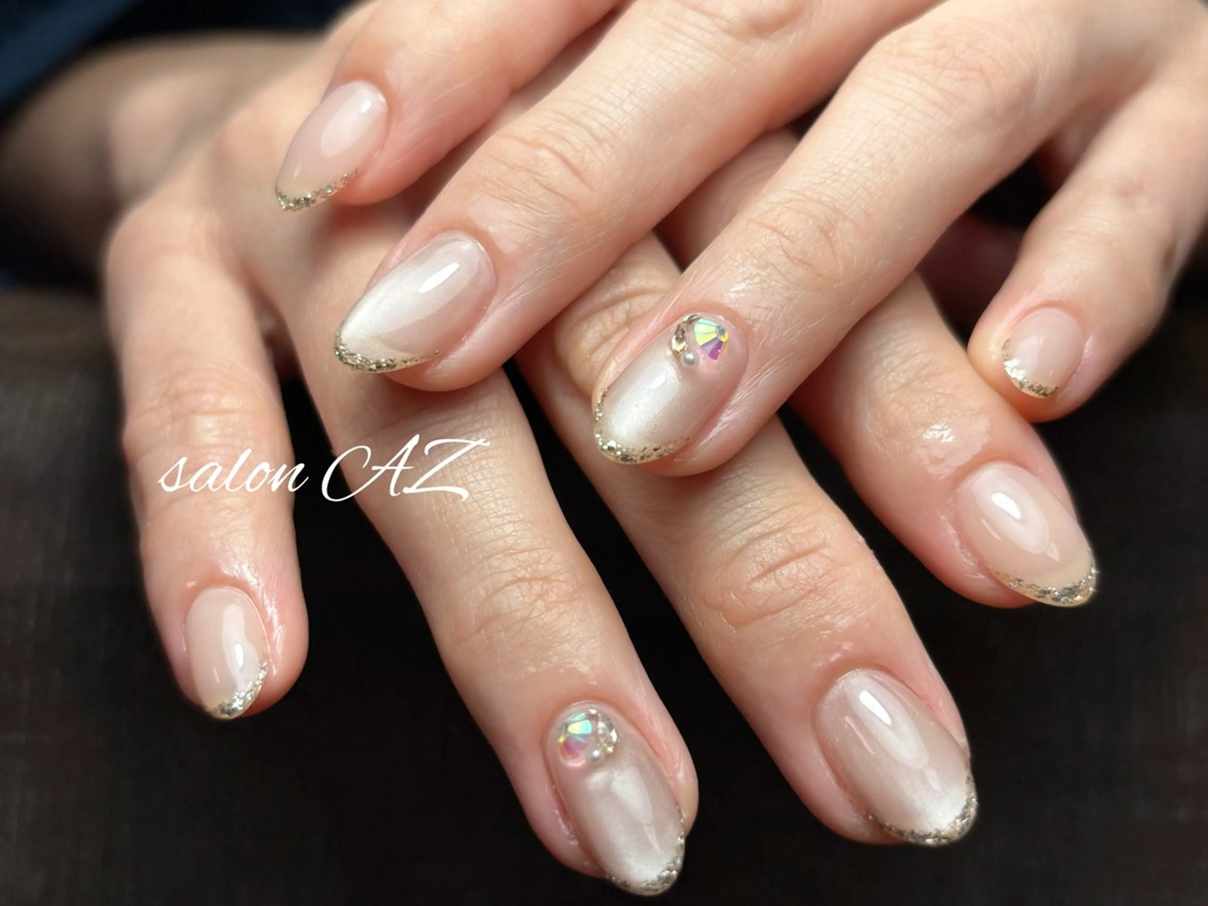 ネイル アートネイル 長さ出し フットネイル フレンチネイル ジェルネイル ハンドネイル salon AZのネイルデザイン