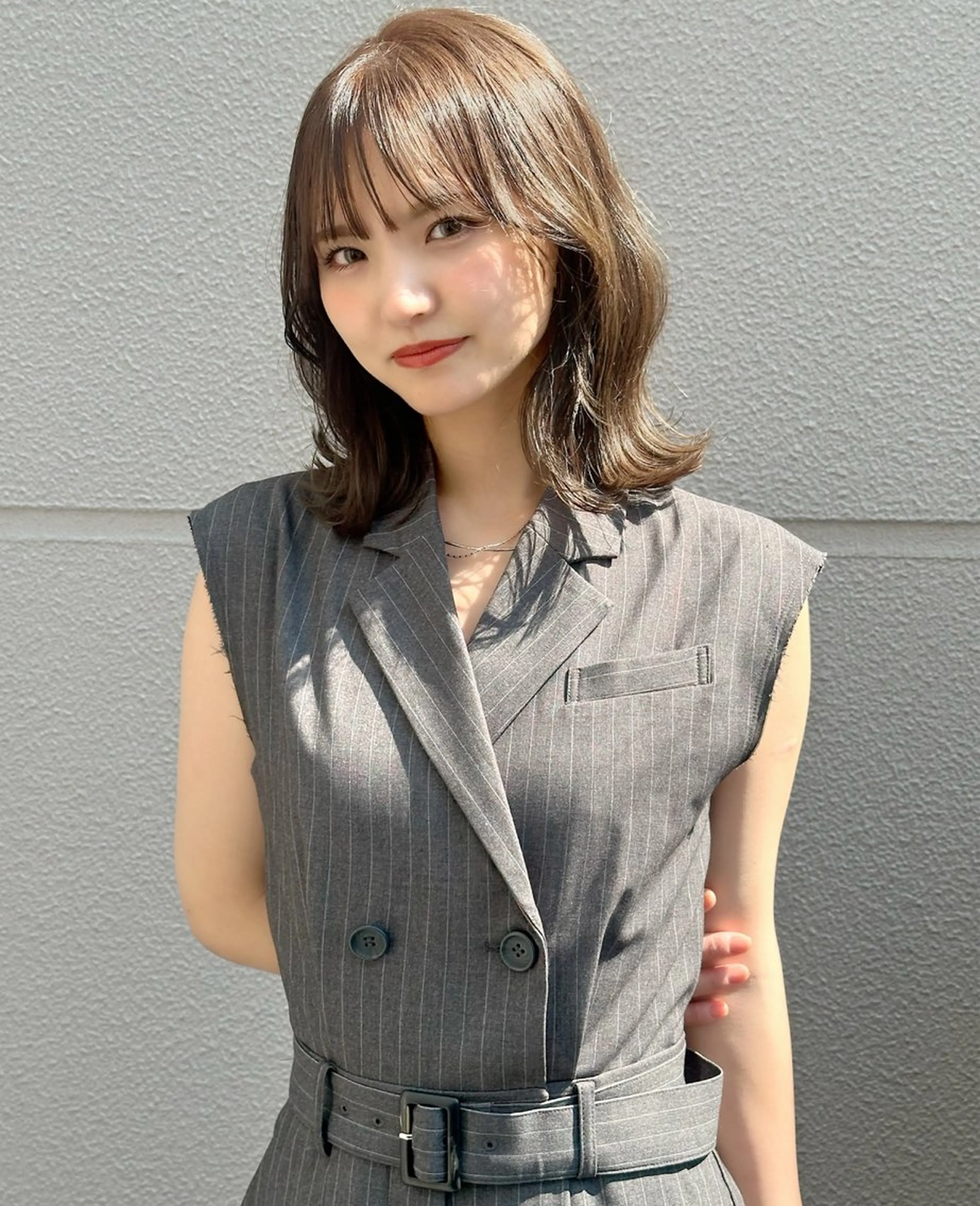 ミディアム ayaka 髪質改善レイヤーのヘアスタイル