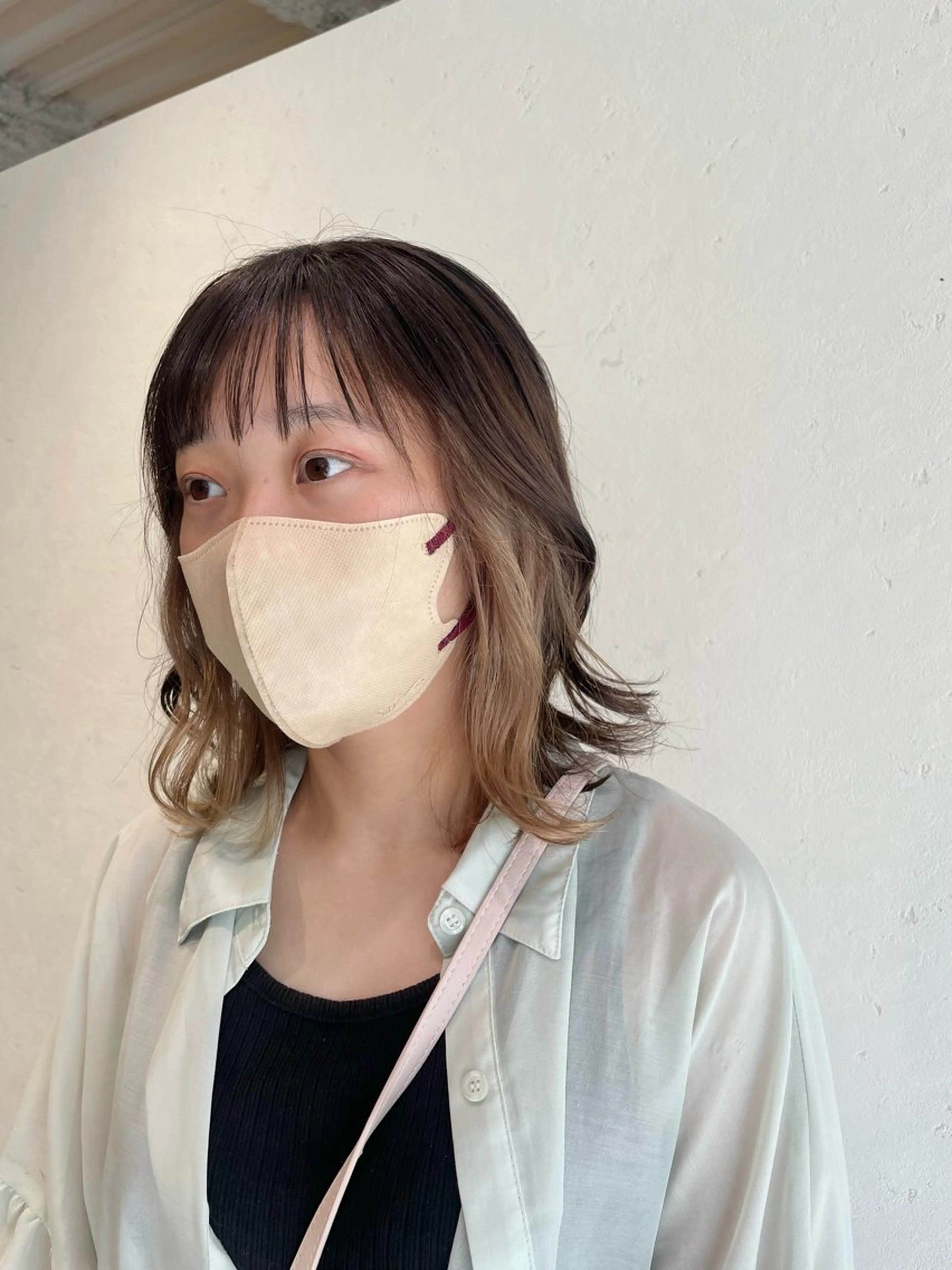 ミディアム ヘアカラー 前田 菜奈子のヘアスタイル