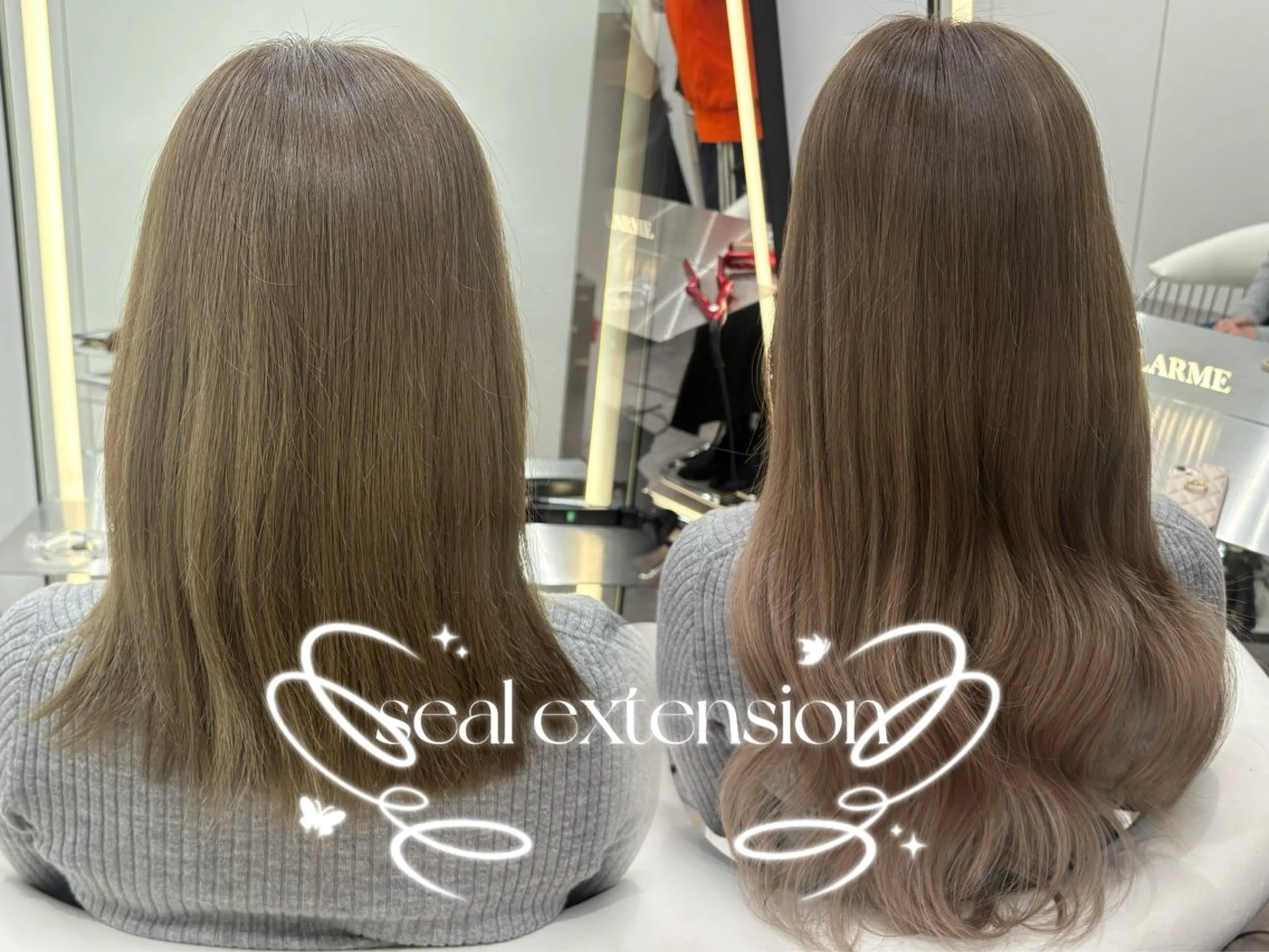 ロング シールエクステ エクステ カット エクステ 新宿/韓国ヘア 中明度カラー/かやのヘアスタイル