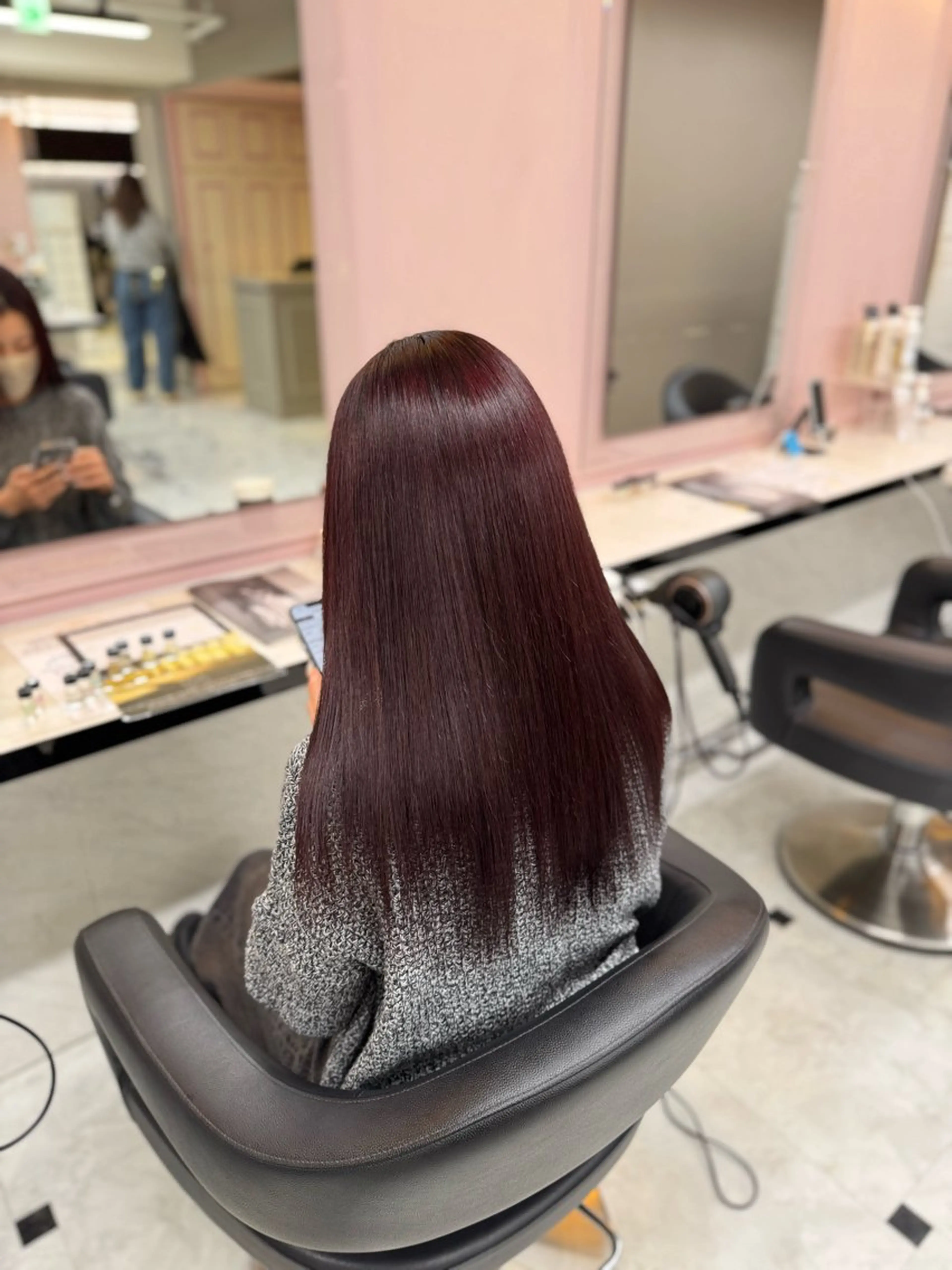 ロング ヘアカラー トリートメント ヘッドスパ ヘアセット ♥️韓国/ガーリー 暖色misa♥️のヘアスタイル