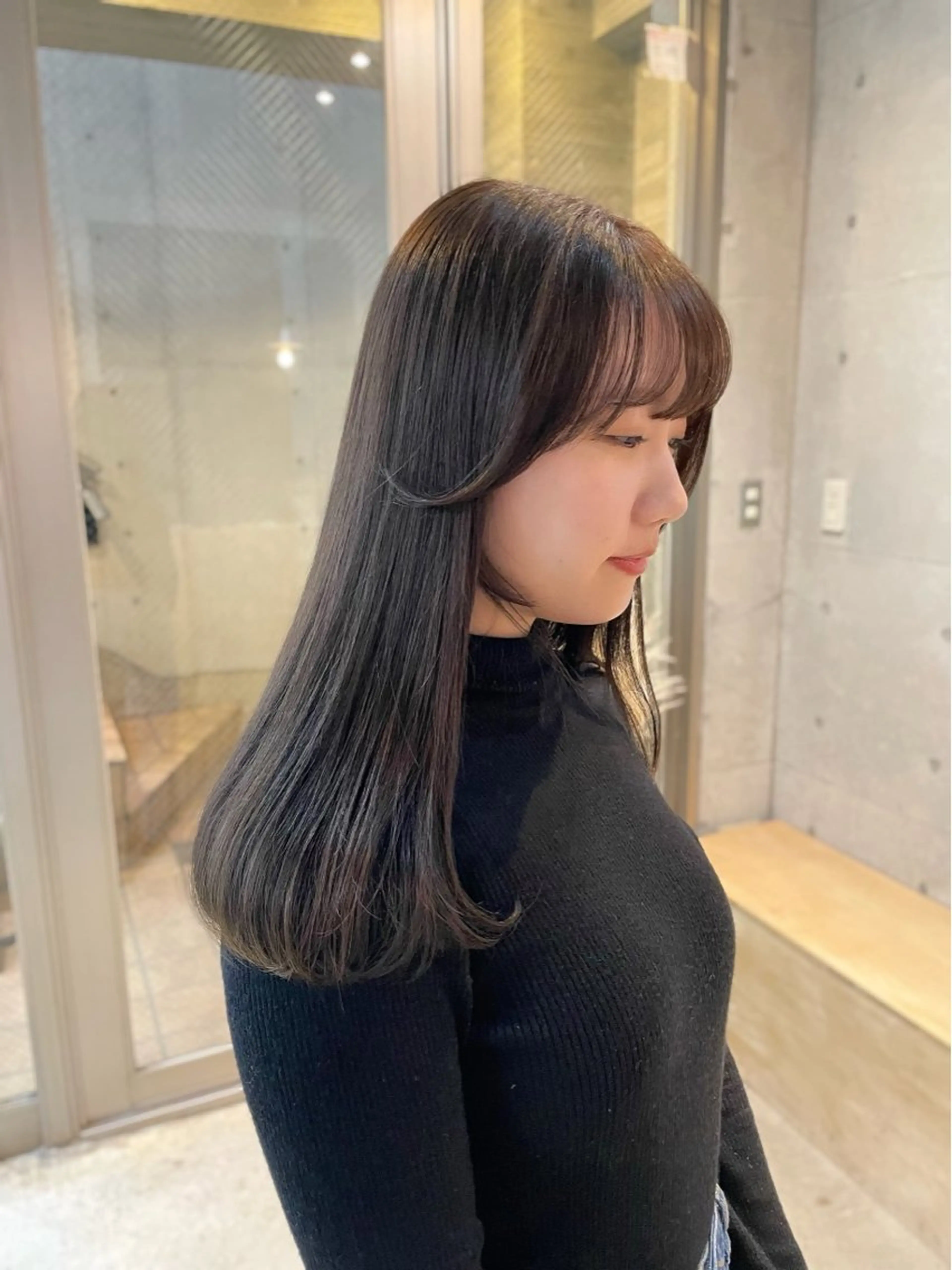 セミロング カラー ベージュカラー ブラウンカラー ブラウンベージュ 透明感カラー カット ヘアカラー トリートメント 【表参道】Ruri デジタルパーマのヘアスタイル