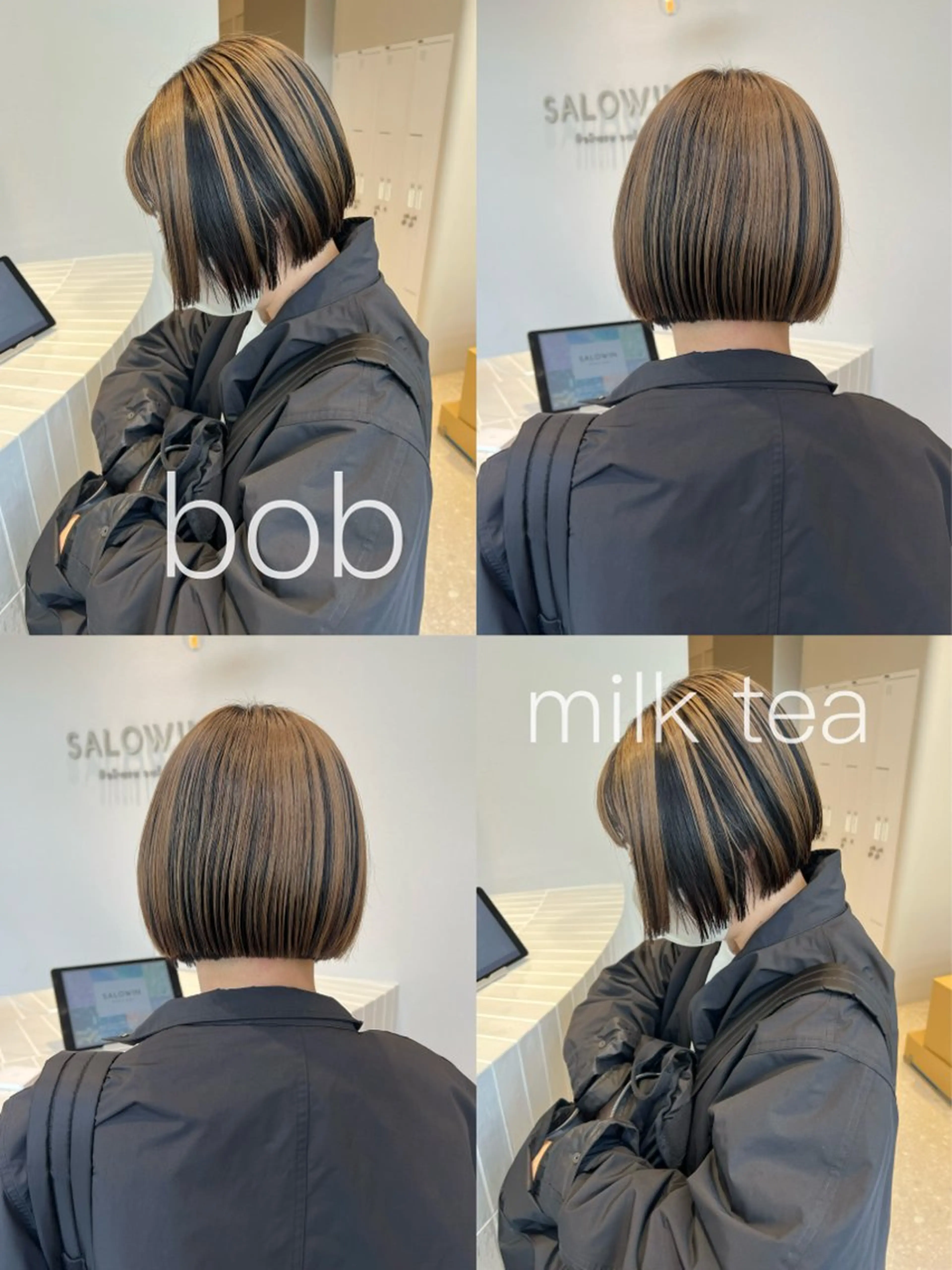 ショート カラー カット ヘアカラー サナ🌱 切りっぱなしボブのヘアスタイル