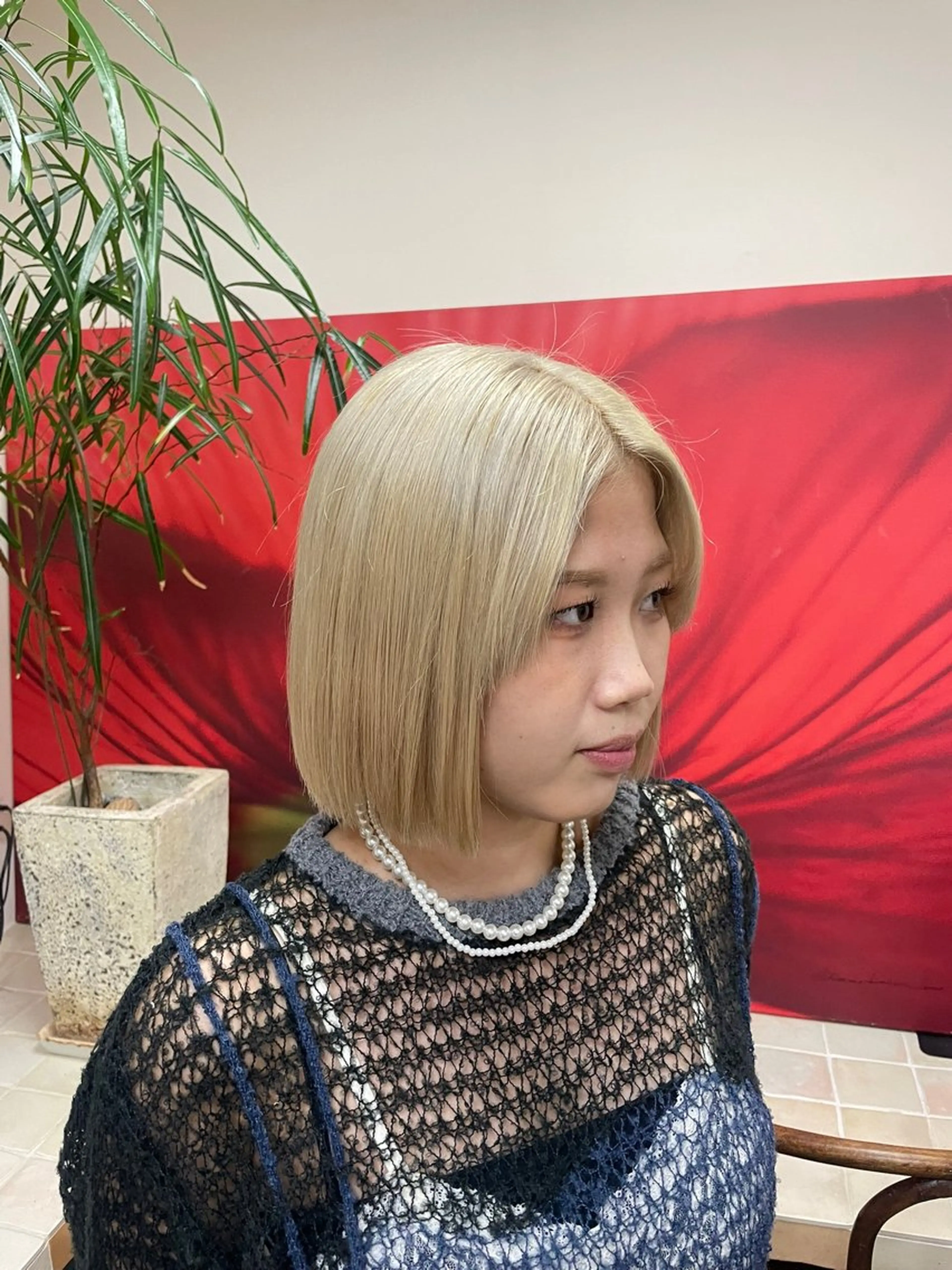 ミディアム カラー ブリーチ ハイトーンカラー 増田 ルナのヘアスタイル