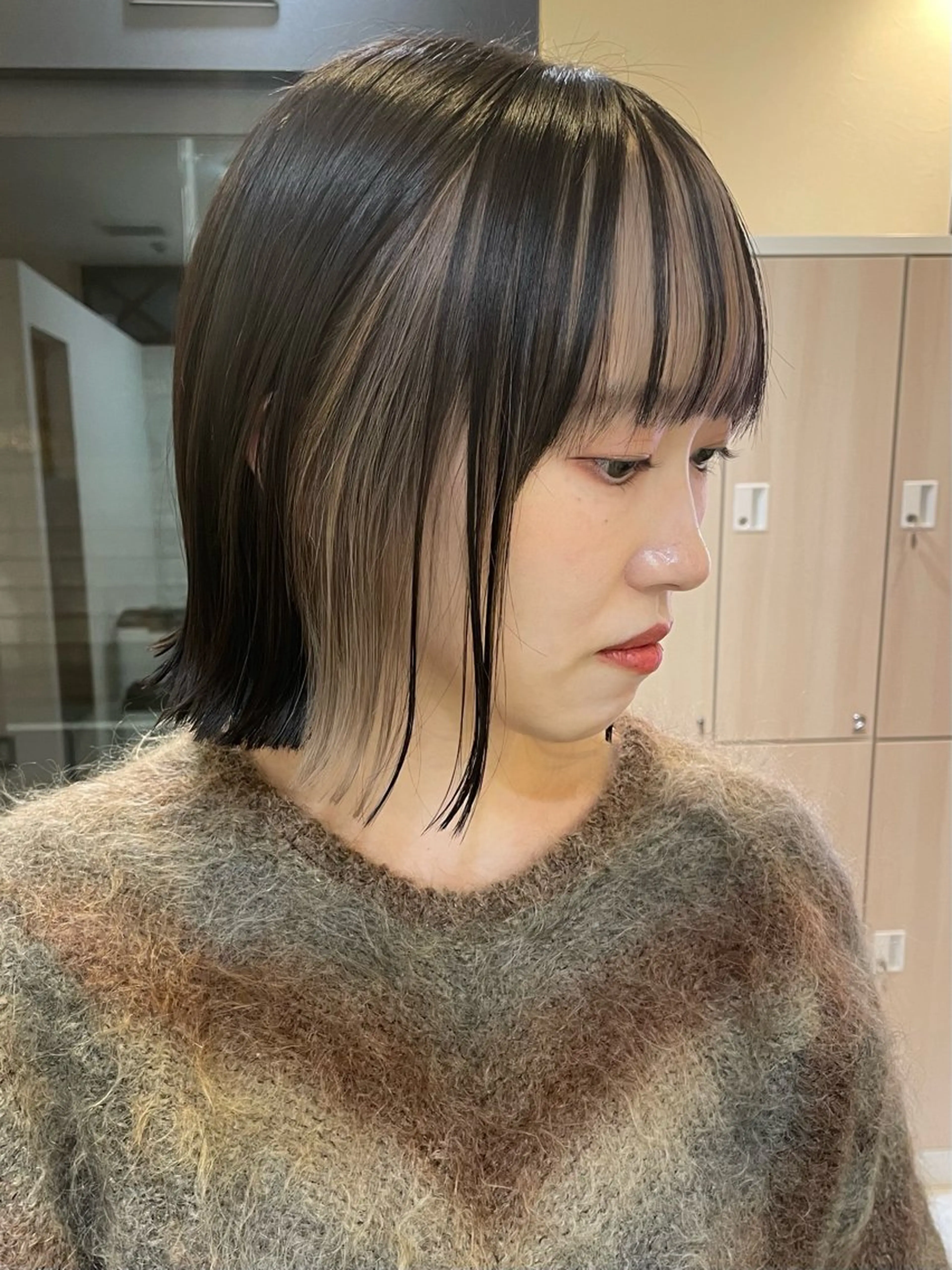 ミディアム 切りっぱなしボブ ボブ 外ハネヘア カット ヘアカラー 【ボブ/個室サロン】 癒し空間mimuraのヘアスタイル