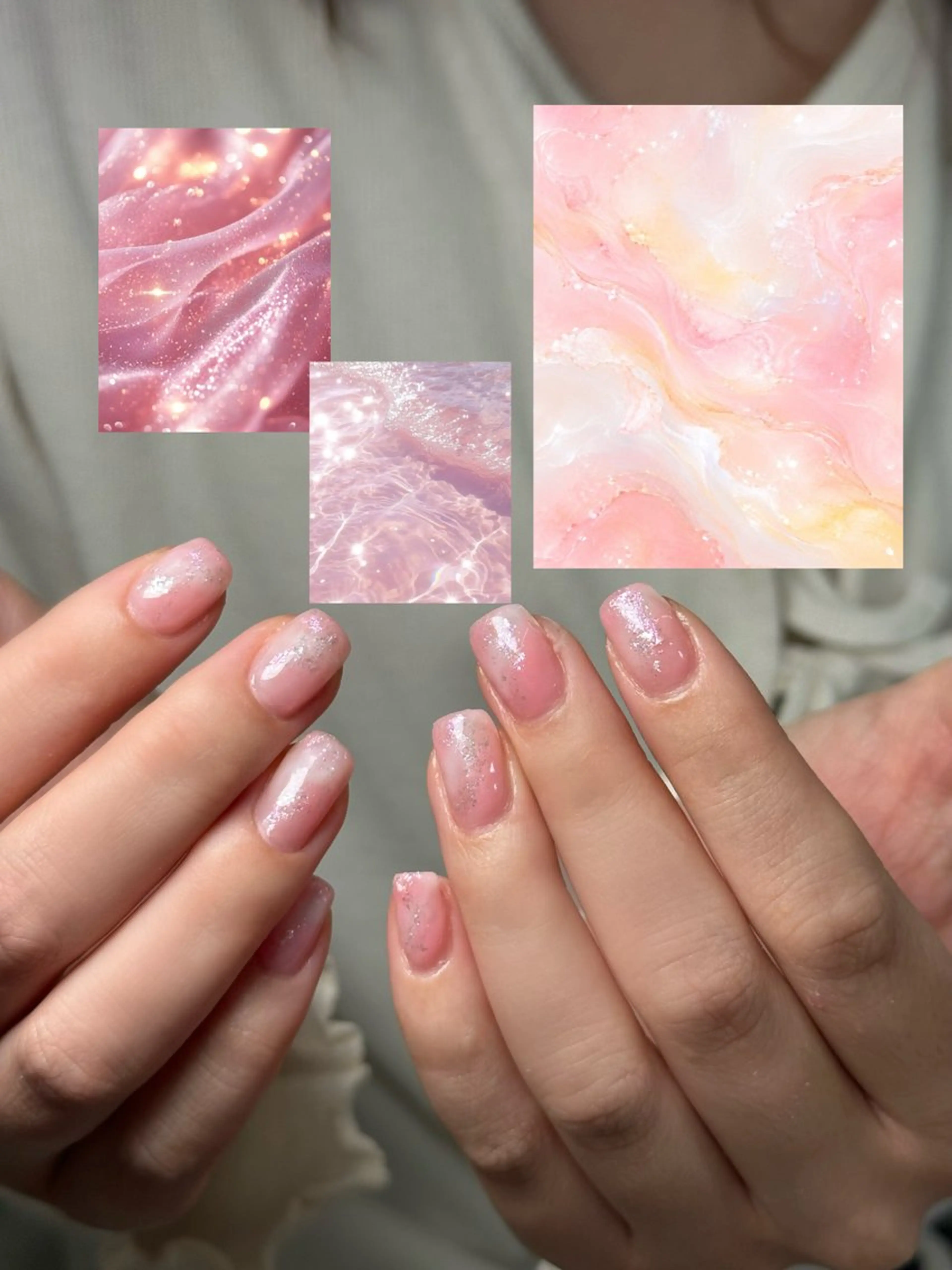 ネイル キラキラネイル ニュアンスネイル ピンク ハンドネイル 🐚 すなのネイルデザイン
