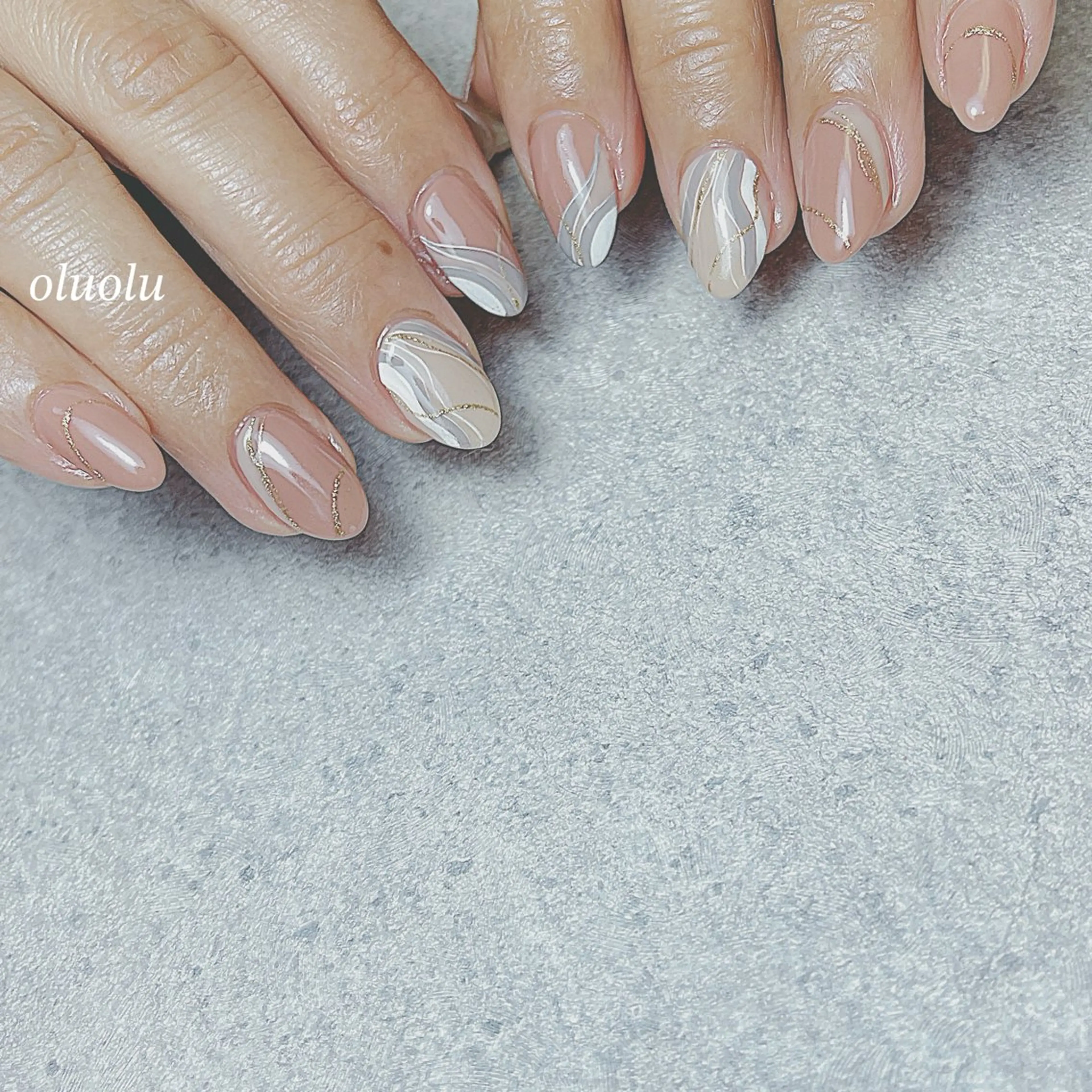 ネイル フットネイル ニュアンスネイル ハンドネイル 大村 紬華のネイルデザイン