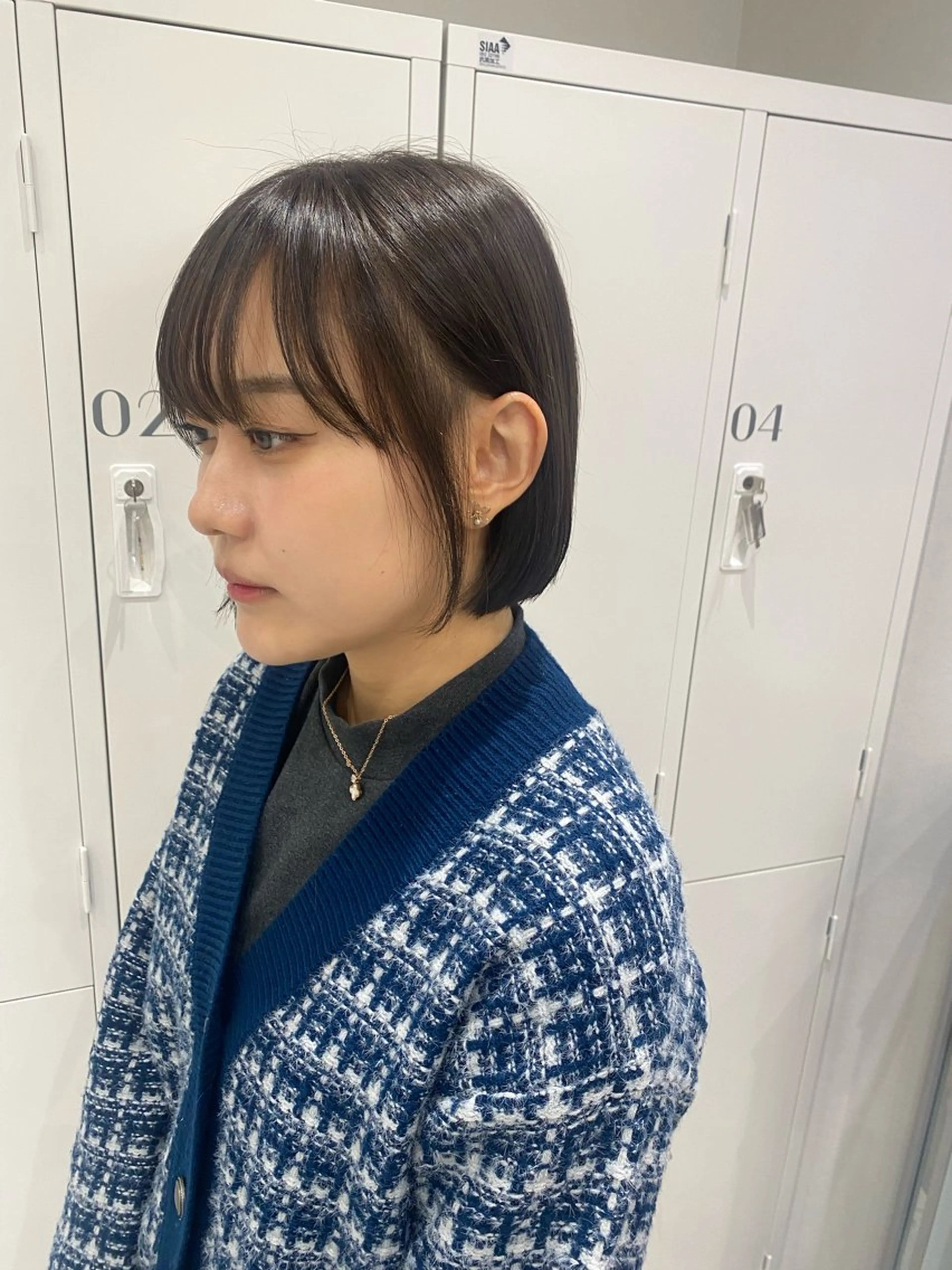 ミディアム カラー ヘアアレンジ 透明感カラー オリーブカラー カット ヘアカラー ボブ /ニュアンス/ satomi🧸💖のヘアスタイル