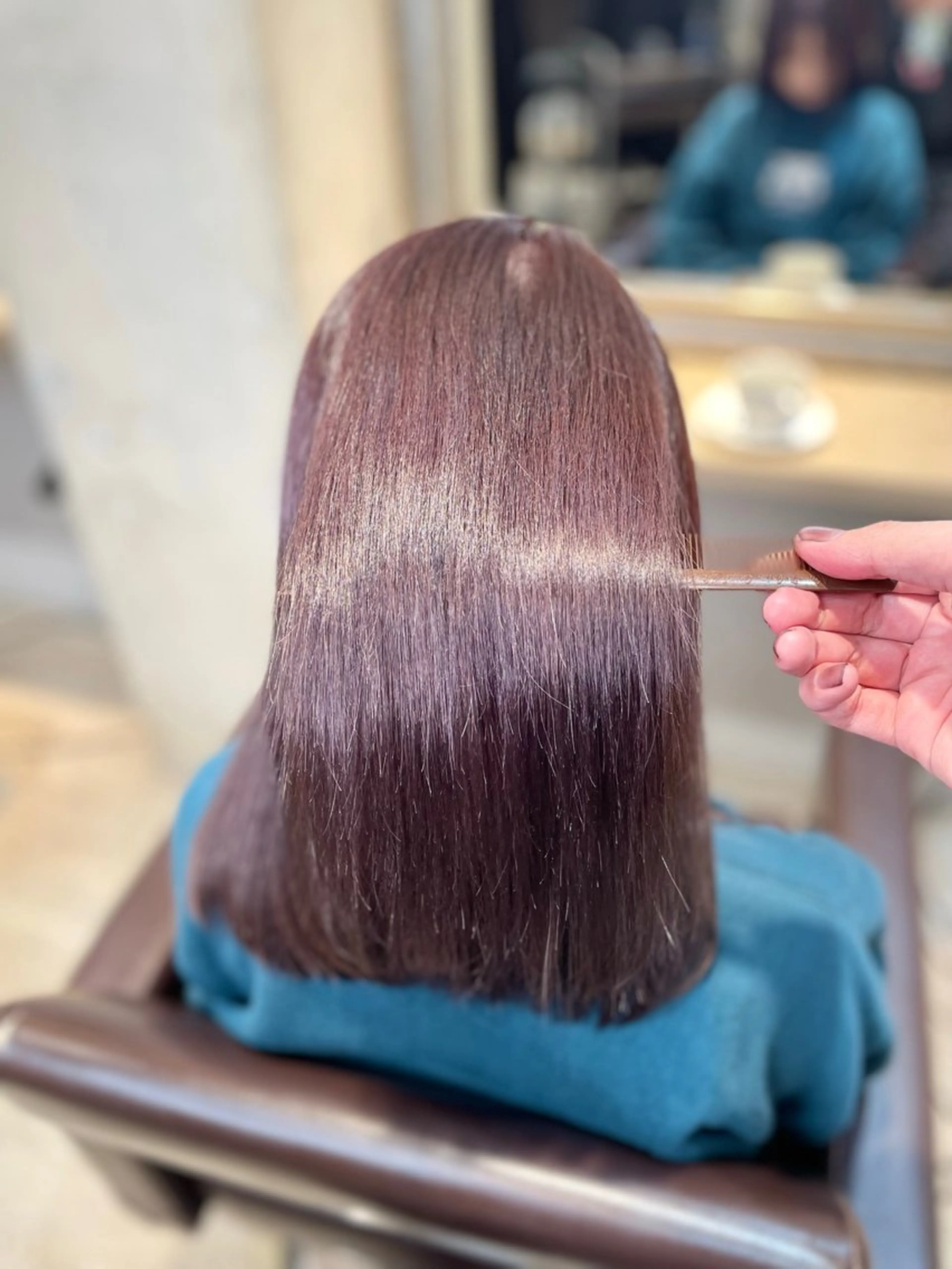 セミロング カラー ラベンダーカラー ピンクカラー ピンクラベンダー カラー✨縮毛矯正✨ ハギワラケンタのヘアスタイル