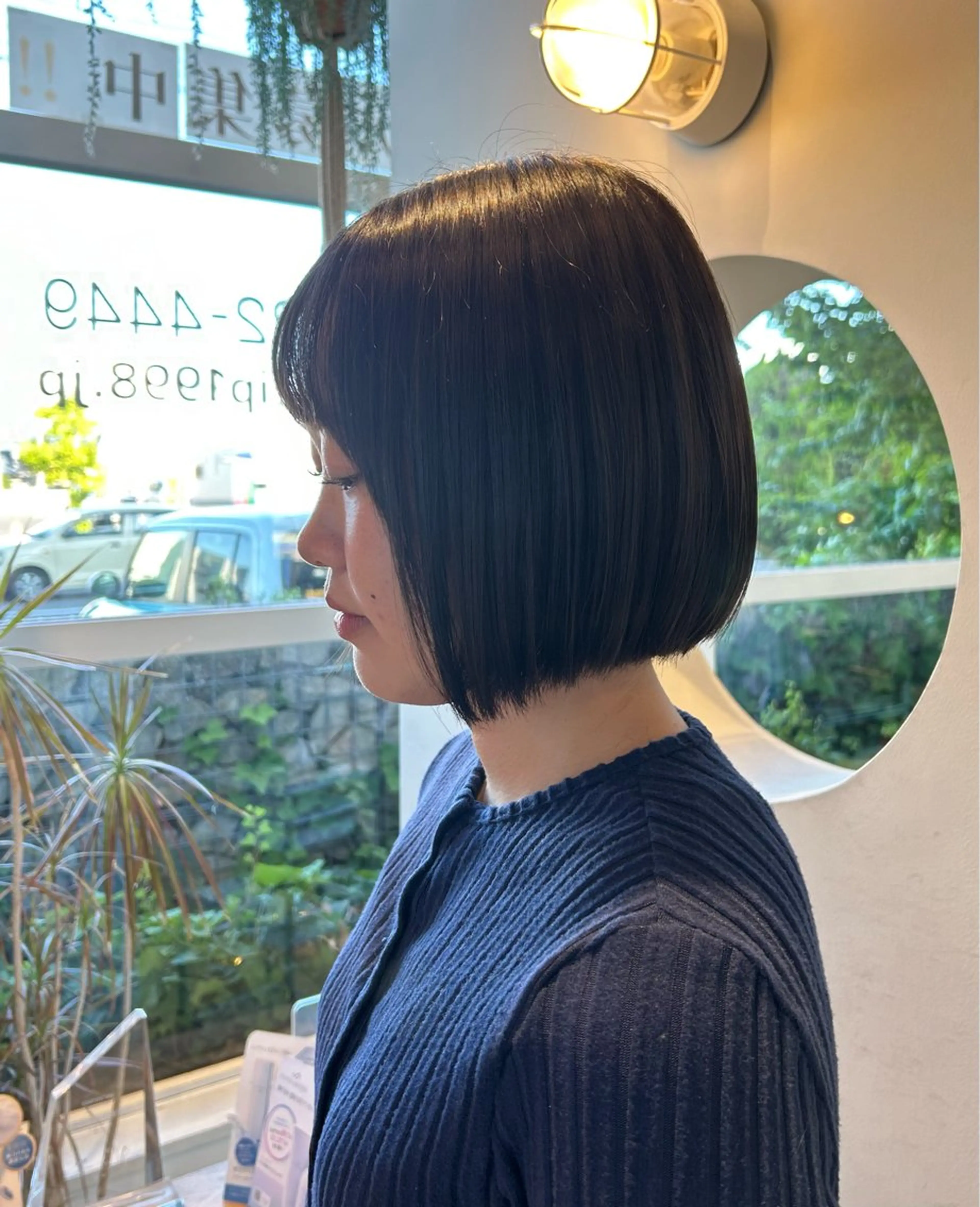 ミディアム 切りっぱなしボブ ボブ 水木 里咲のヘアスタイル