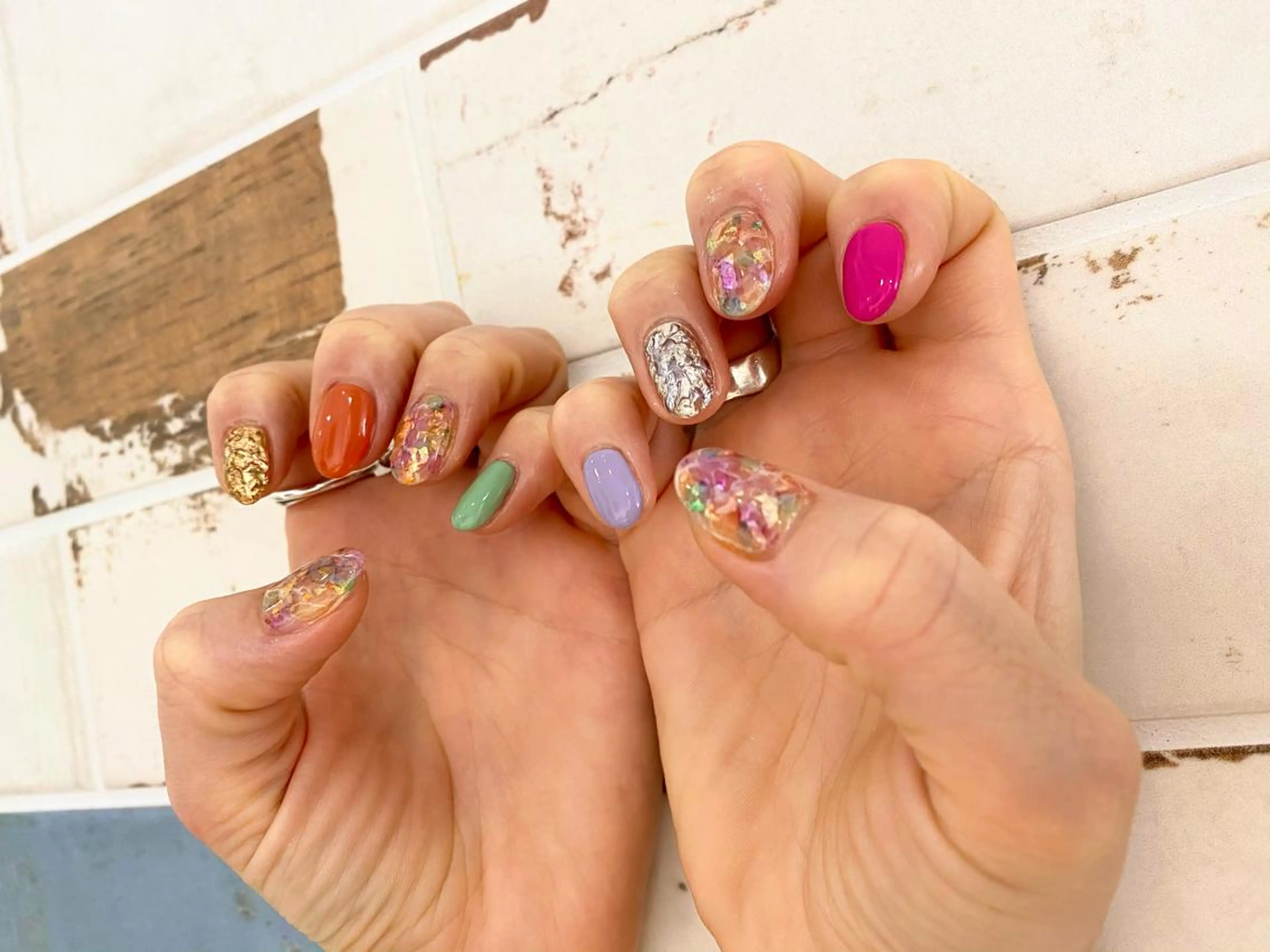 ネイル ミラーネイル 春ネイル ハンドネイル フジタ エリカのネイルデザイン