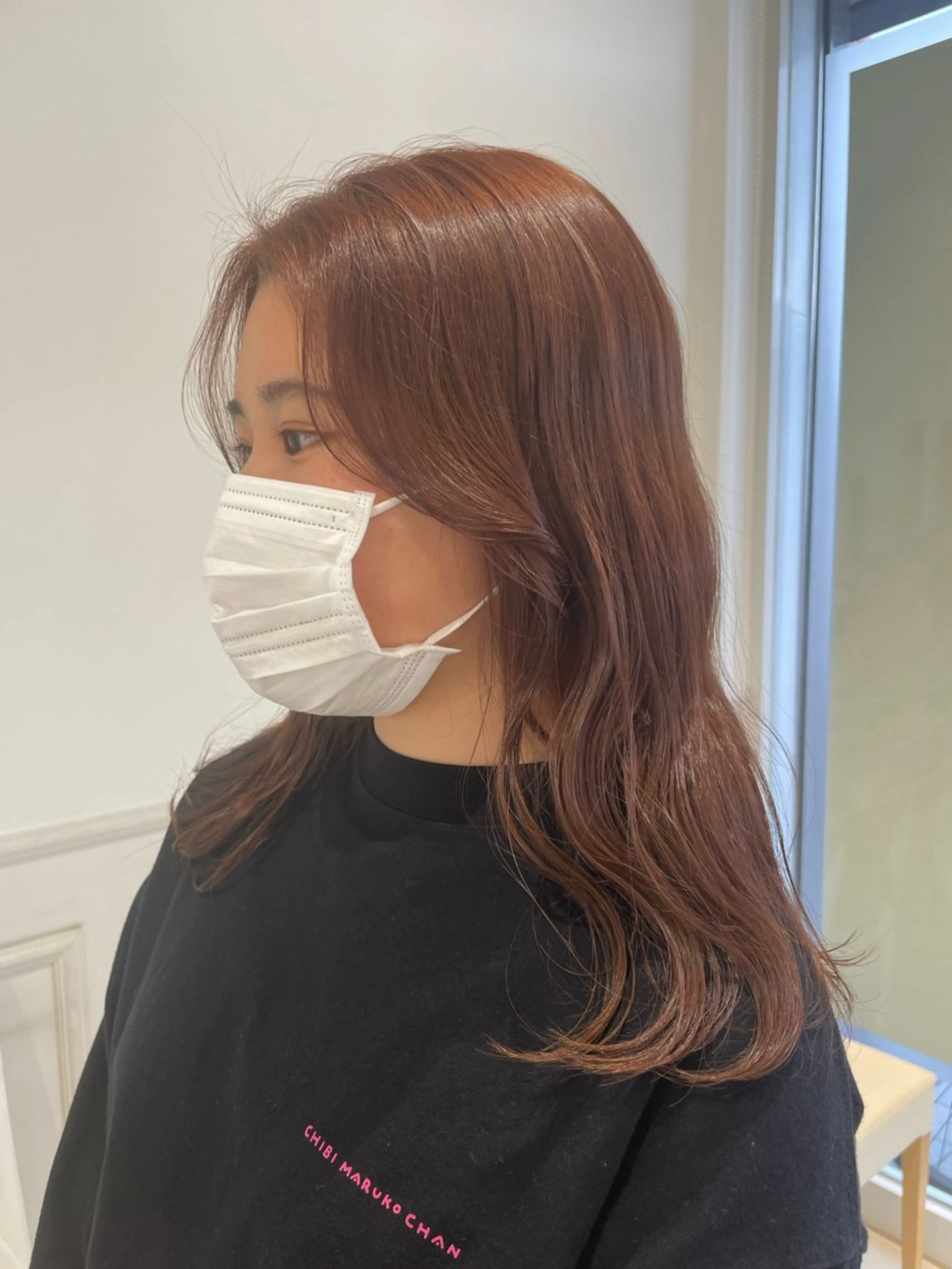 ミディアム オレンジブラウン 暖色🎀ゆるふわ☁️ MOERI 🍒のヘアスタイル