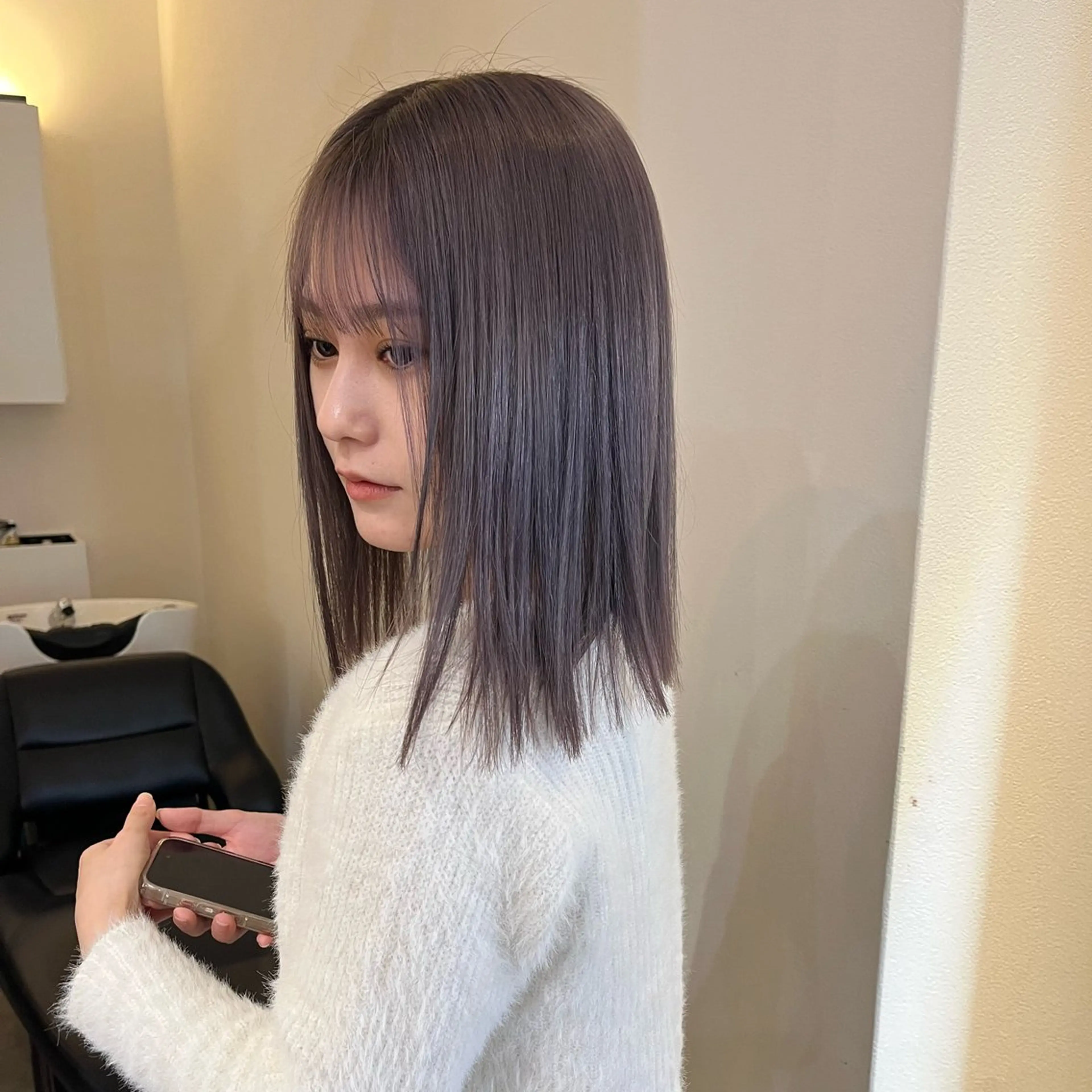 ミディアム カラー ヘアカラー トリートメント 梅田/髪質改善カラー ❄︎ mikiのヘアスタイル