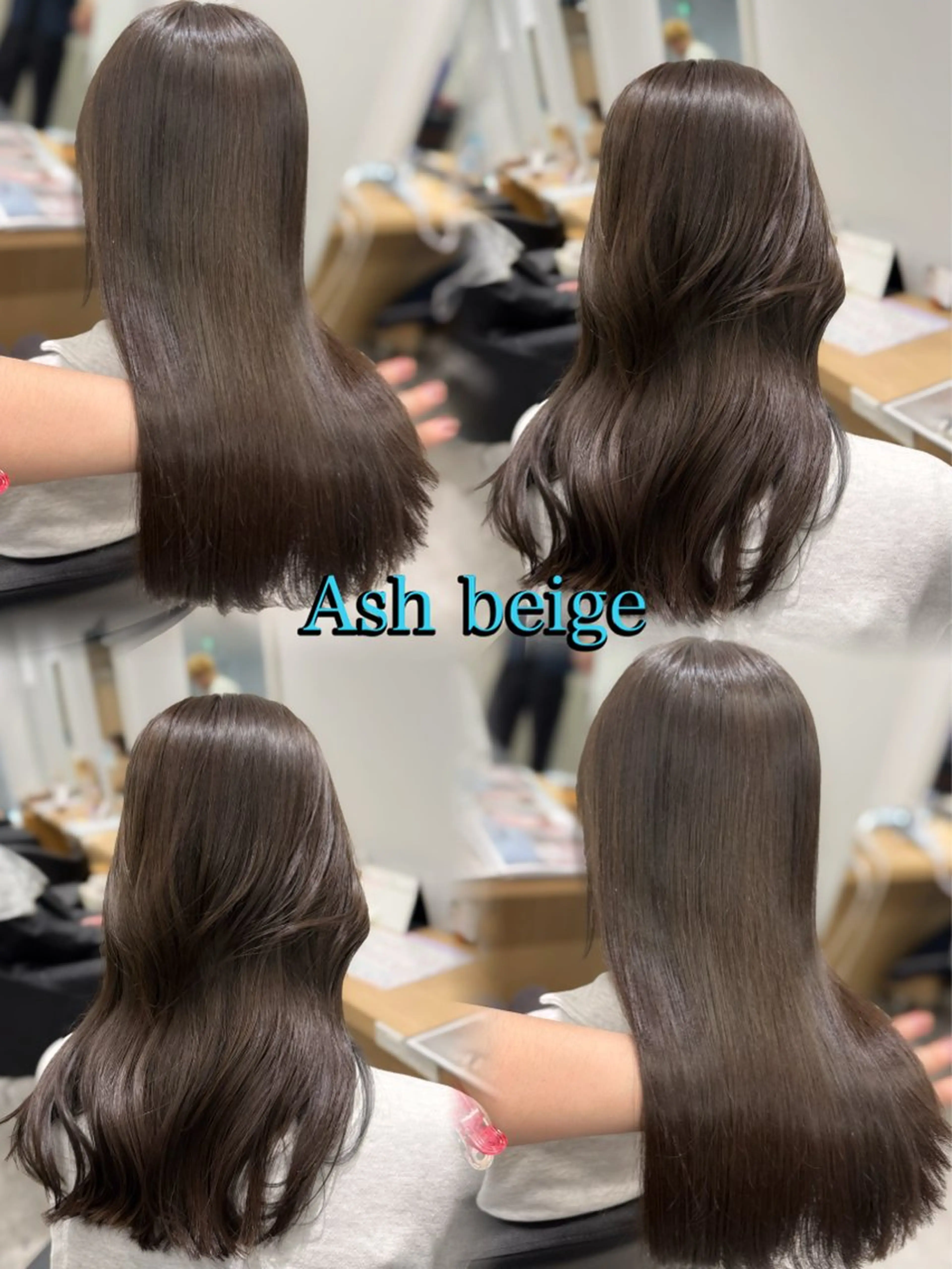 セミロング カラー アッシュ ベージュカラー ブリーチ ブリーチなしカラー カット ヘアカラー 巻ける髪質改善🫧ハ イライト/永田汰伊智のヘアスタイル