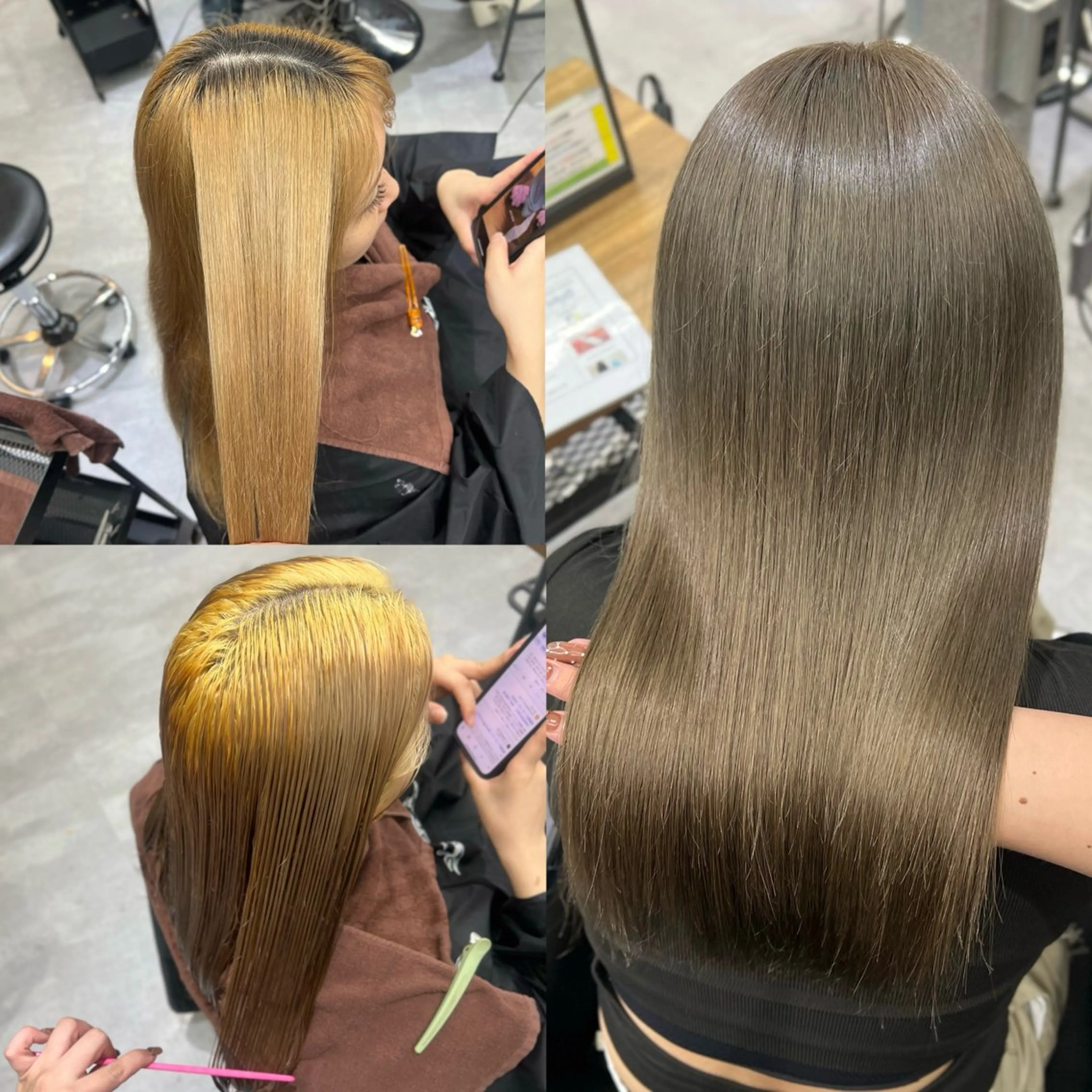 ロング カラー シールエクステ ブリーチ 透明感カラー デザインカラー ダブルカラー ショート/ウルフ カットモデル募集のヘアスタイル