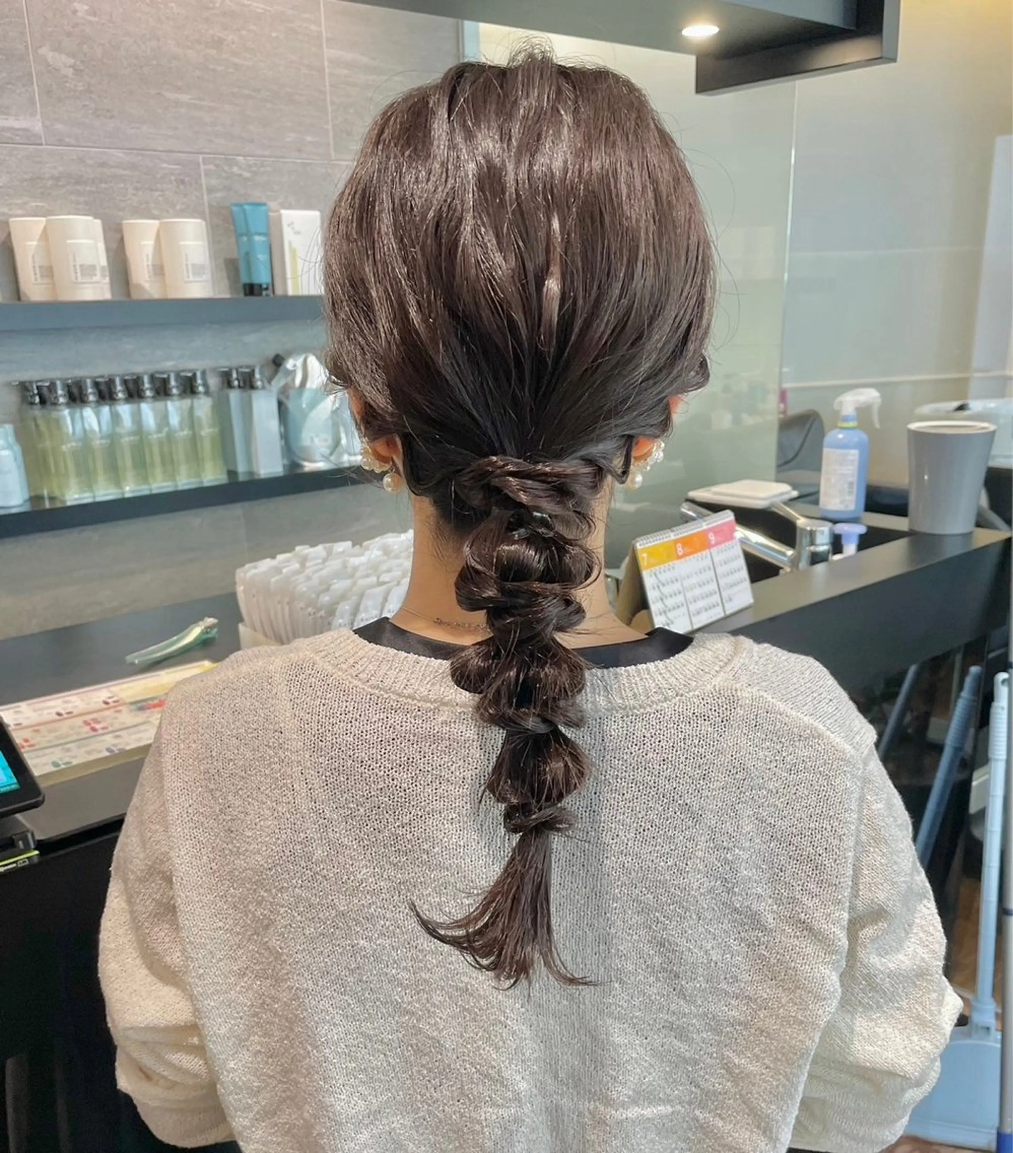 セミロング ヘアアレンジ ヘアセット ダブルカラー🫐 /まゆ🎀のヘアスタイル