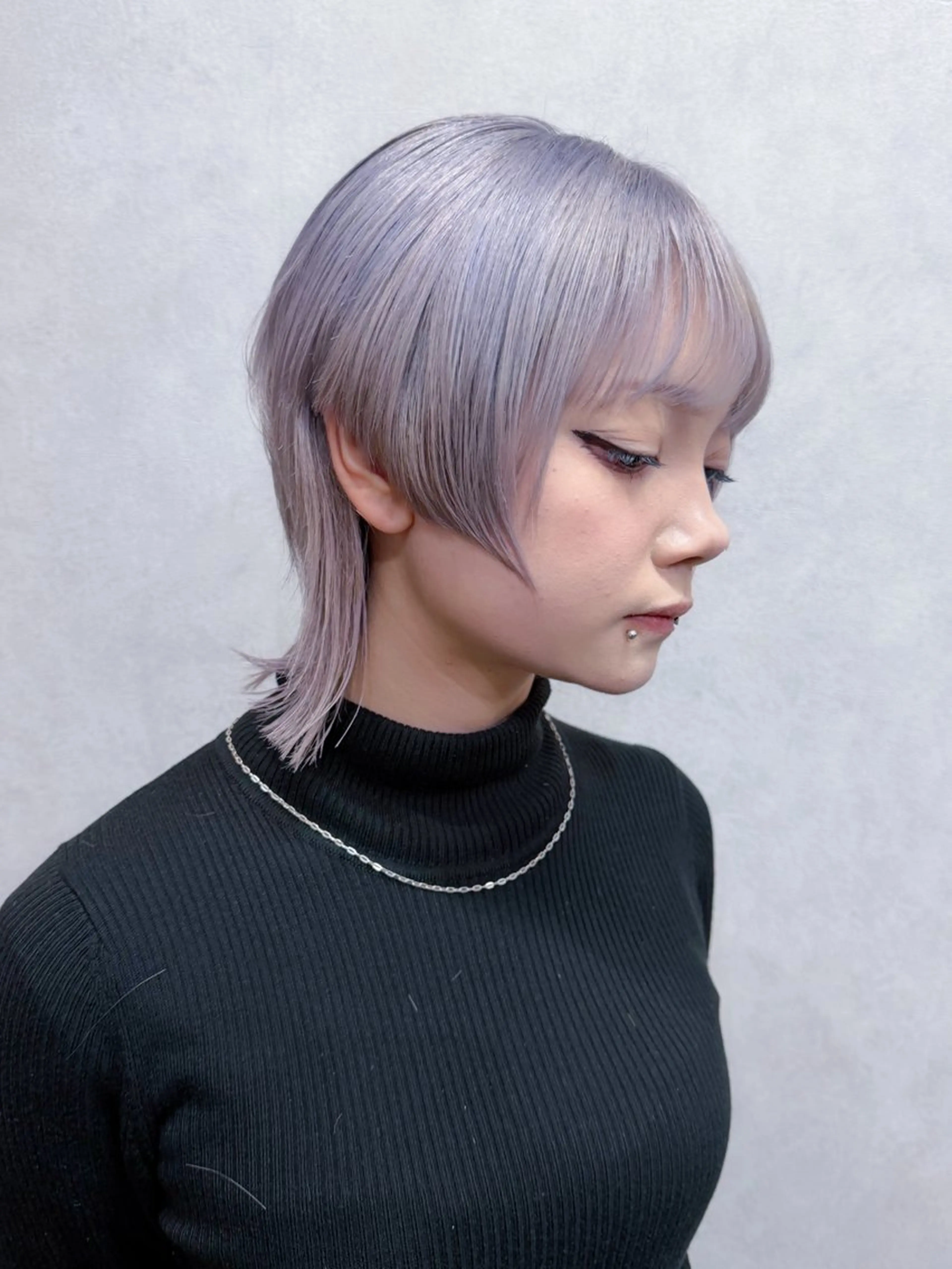 ショート カラー ラベンダーカラー ラベンダーグレー ウルフカット カット ヘアカラー トリートメント AiM 大名　似合わせカットのヘアスタイル