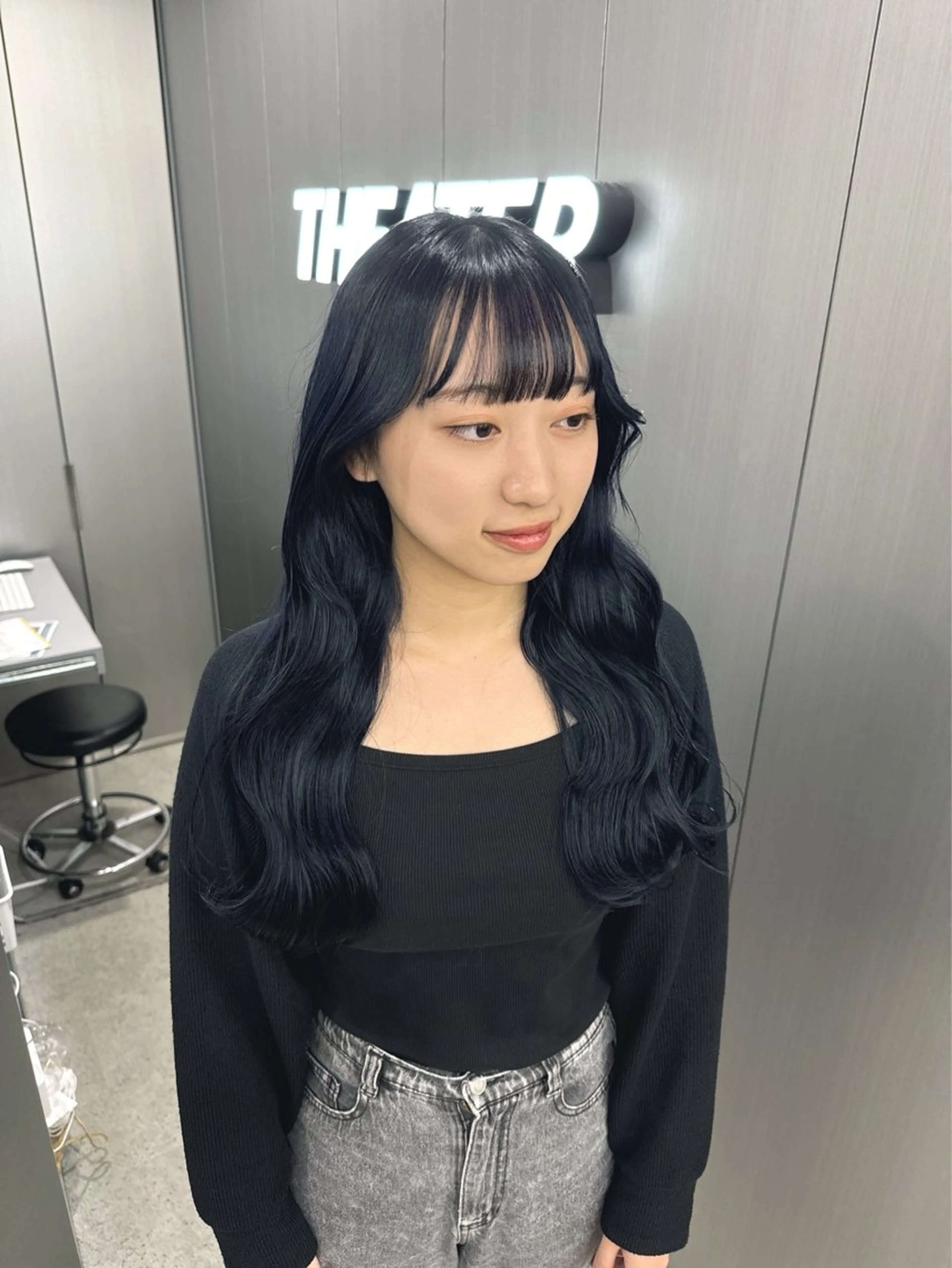 ロング カラー 暗髪🩶ラベンダー/ ブルー/ユウナ🤍のヘアスタイル