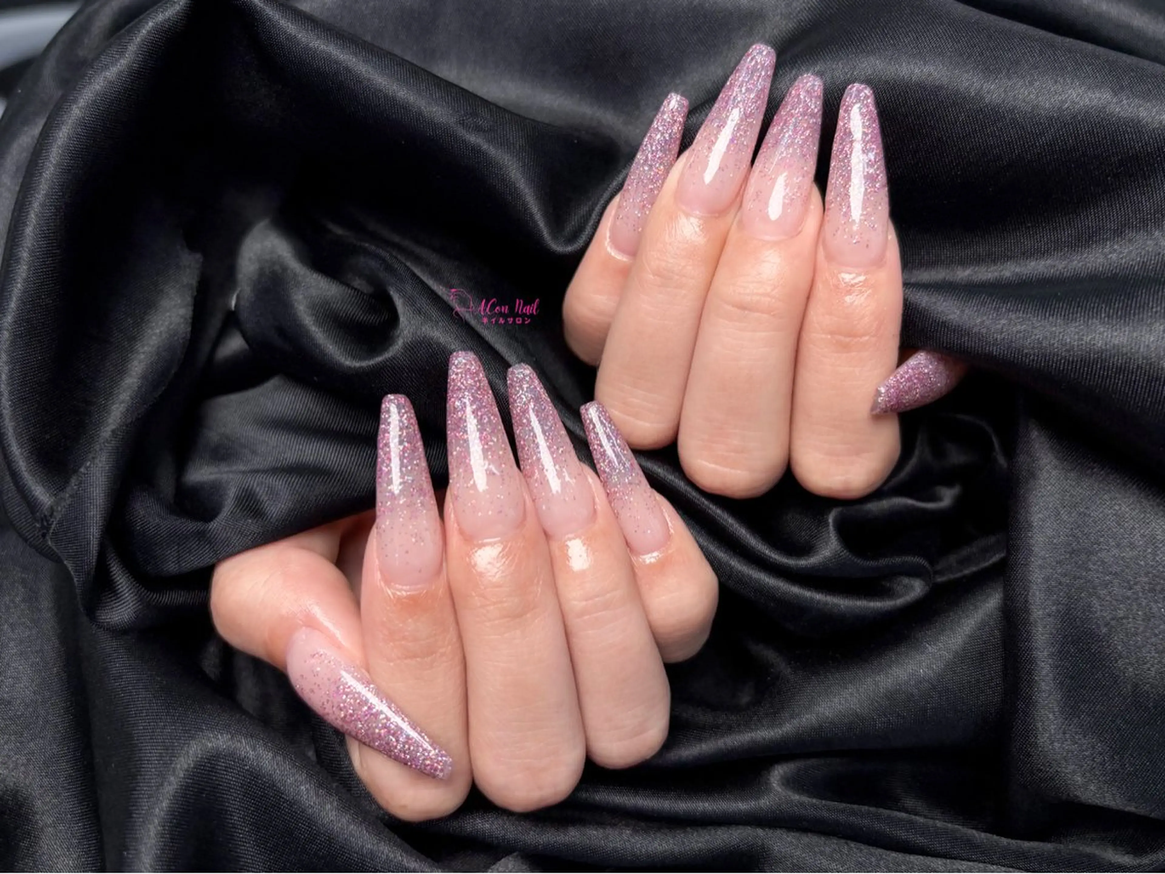 ネイル 桜ネイル 長さ出し フラワーネイル フレンチネイル ジェルネイル ハンドネイル ACon NailSalonのネイルデザイン