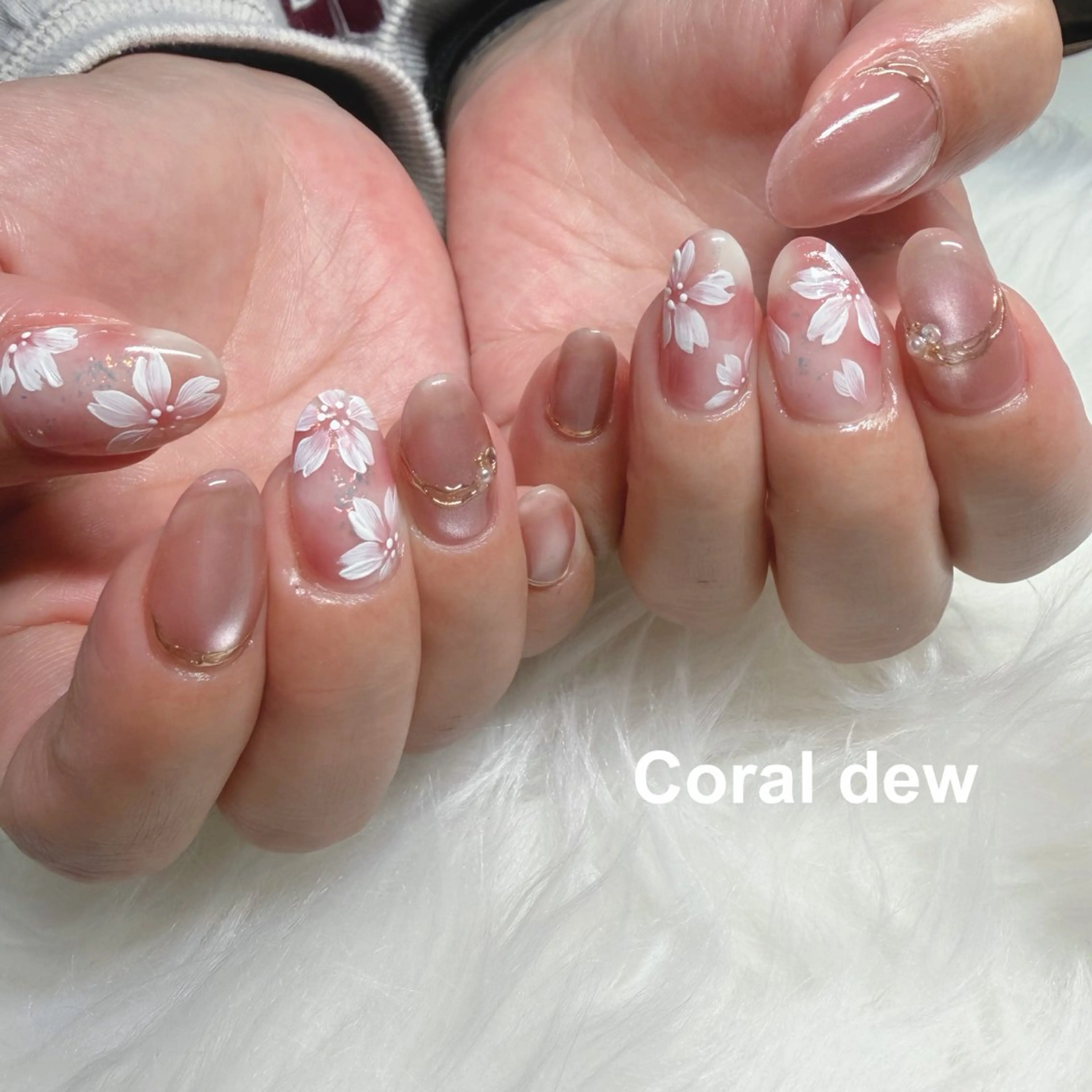 ネイル アートネイル 春ネイル Coral dew Harukaのネイルデザイン