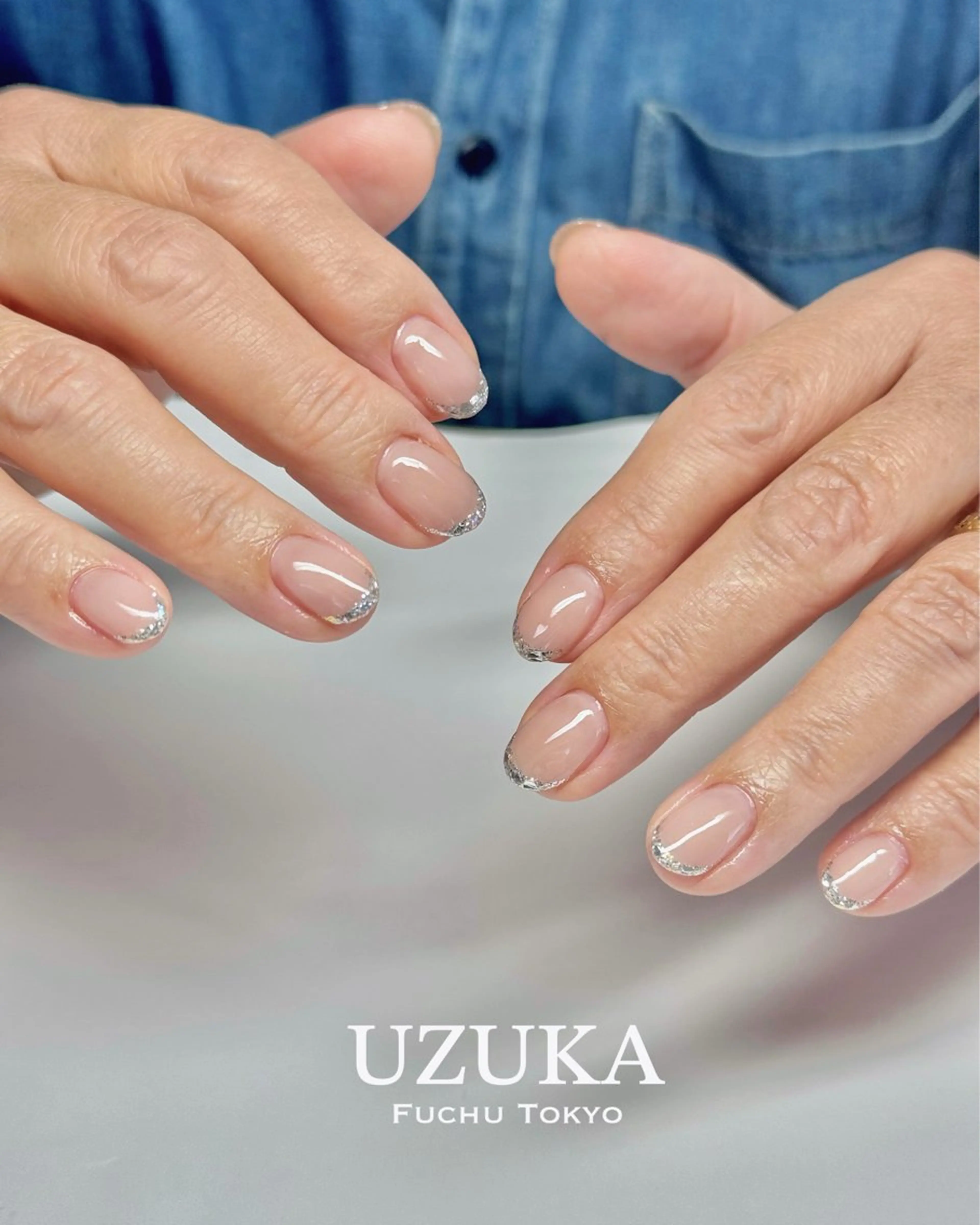 ネイル フレンチネイル ガラスフレンチ 【 enn 】 Uzuka Yukaのネイルデザイン