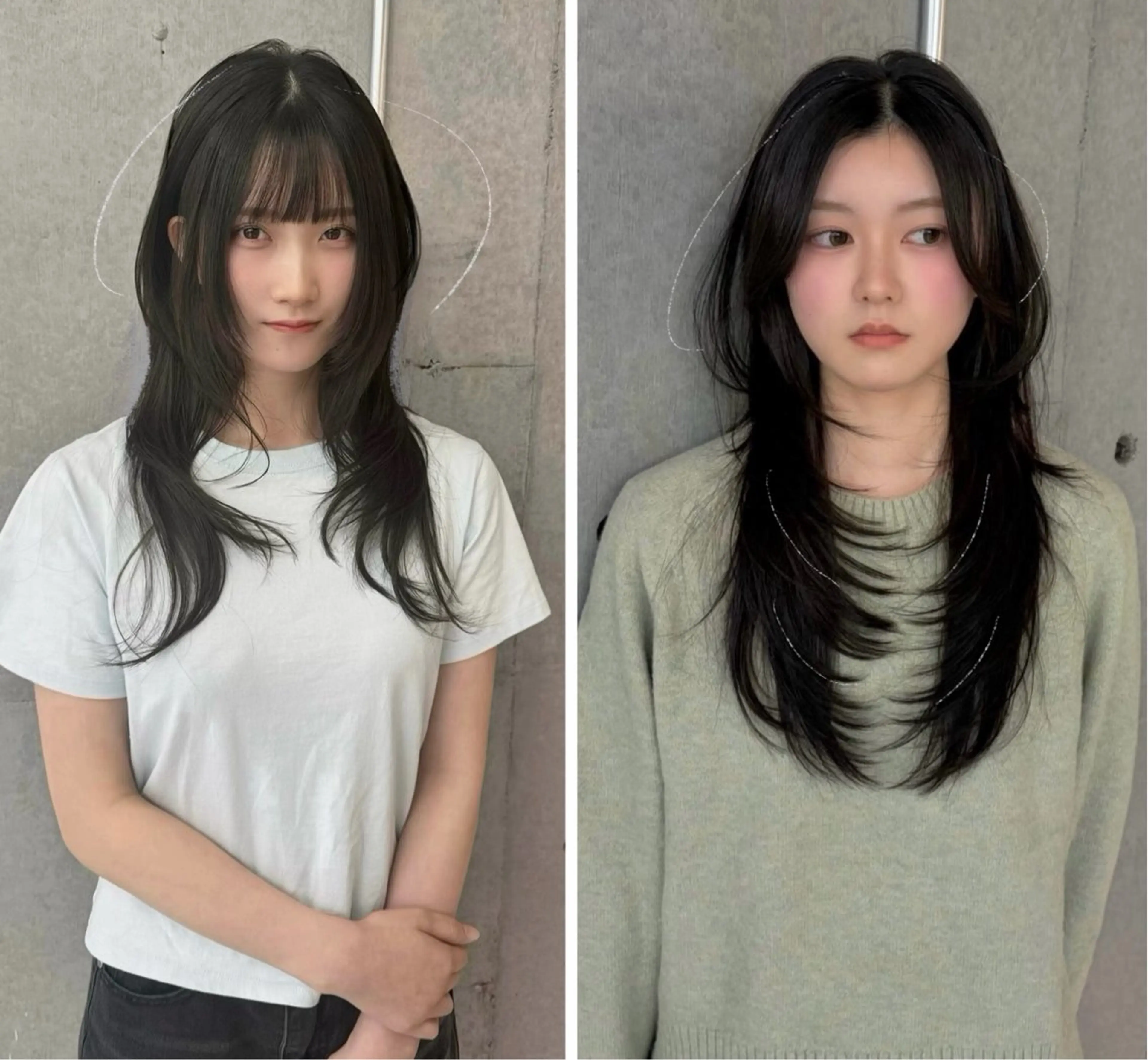 セミロング レイヤーカット 小顔カット カット トリートメント レイヤーカット/ ハッシュカット/草田のヘアスタイル