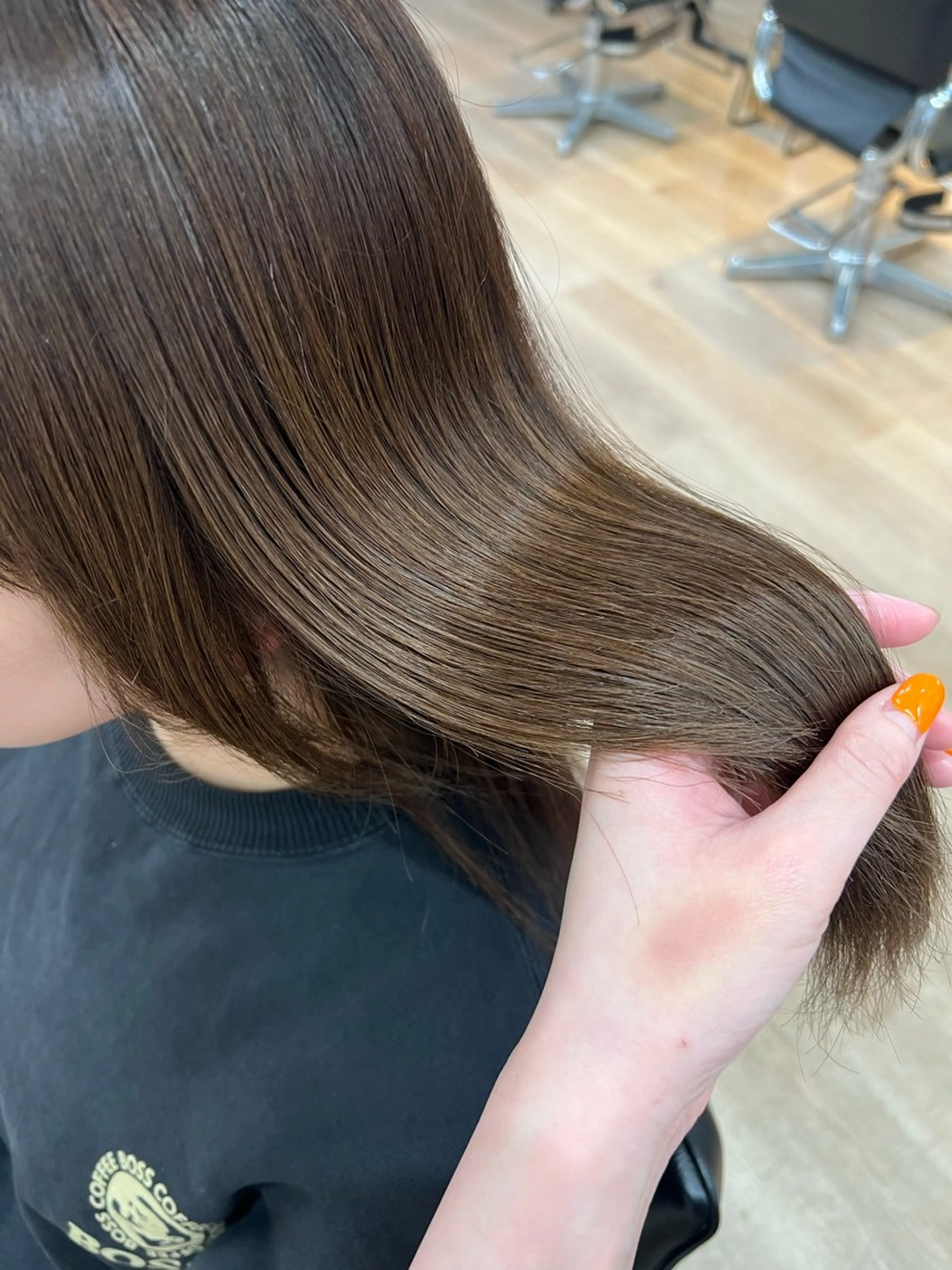 ロング 切りっぱなしボブ ボブ 顔まわりレイヤー 顔周りカット ハイライト 🌈新田 みどり🌈のヘアスタイル