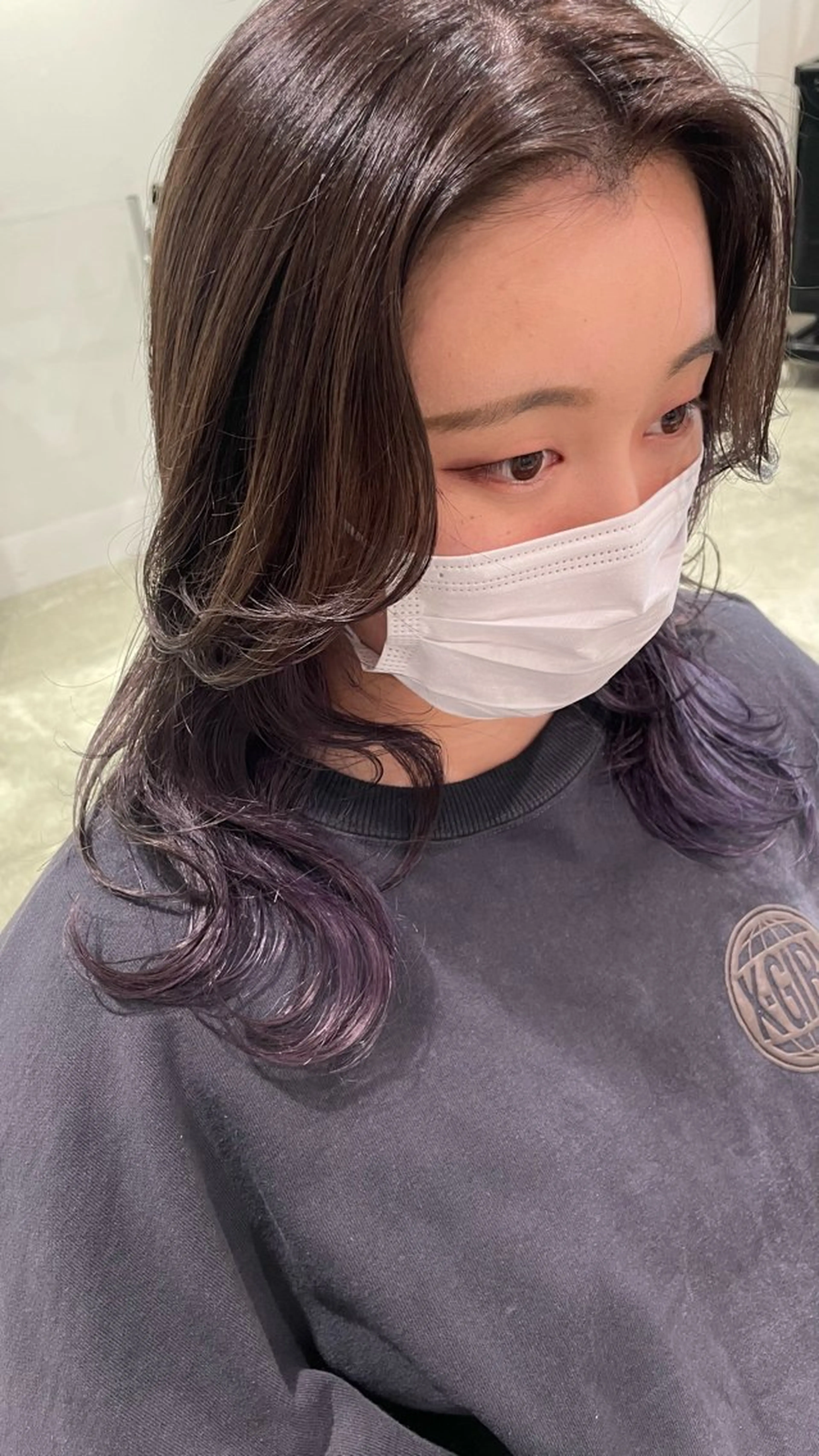 セミロング カラー 髪質改善ストレート 🌈似合わせカットのヘアスタイル