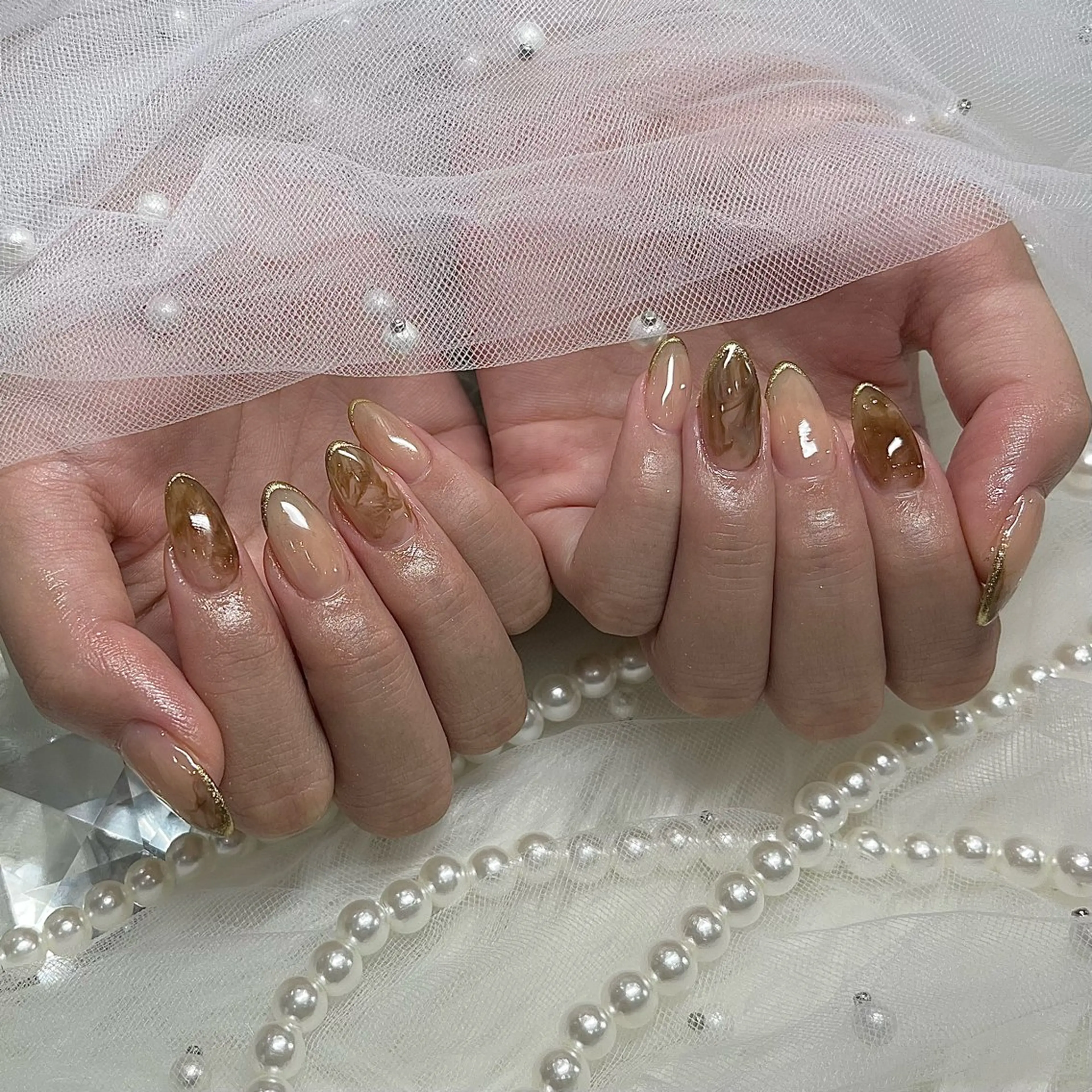 ネイル ミラーネイル ニュアンスネイル ハンドネイル Babel新町店 _mao🩵のネイルデザイン