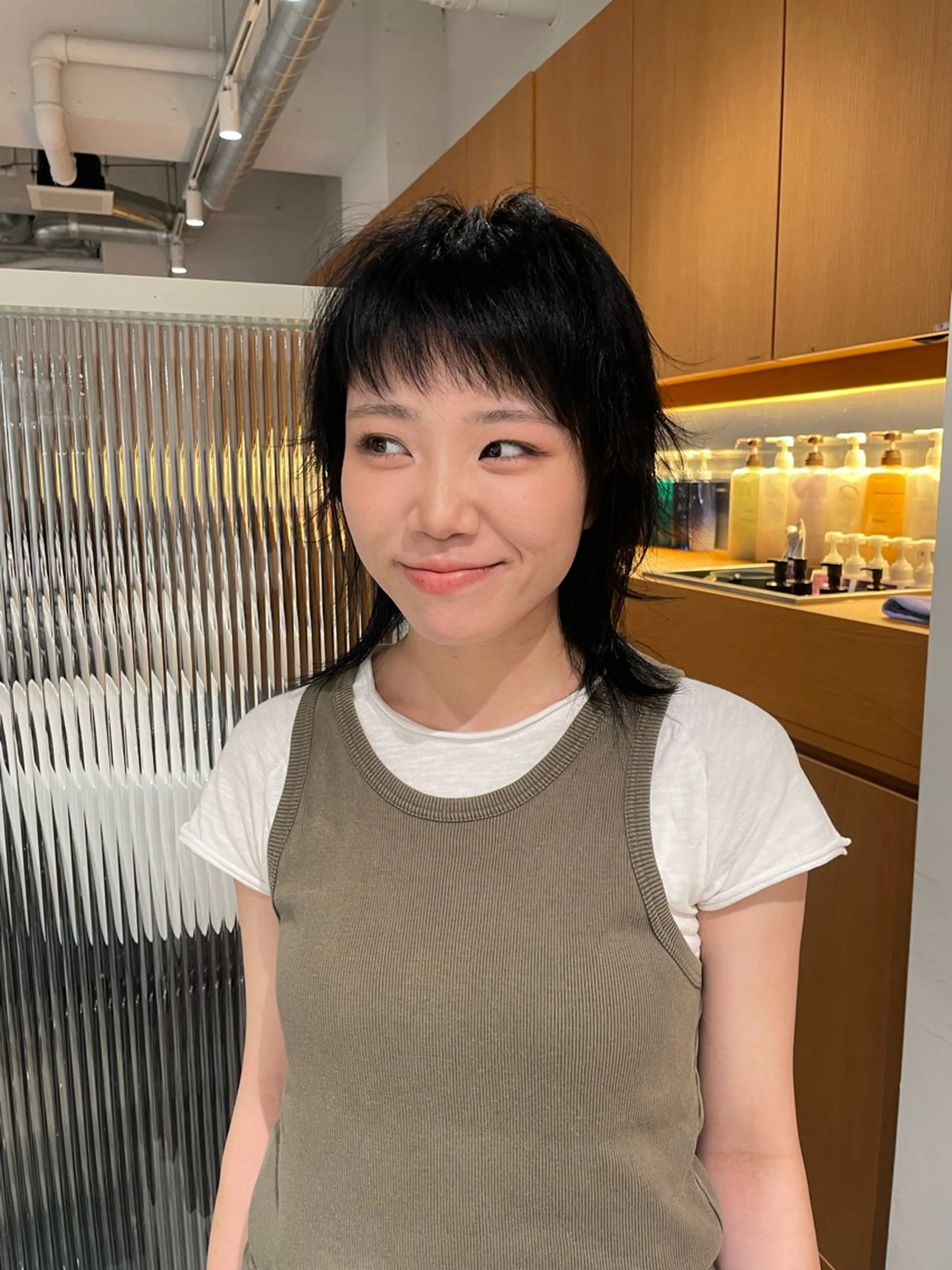 ミディアム カラー ハイライト/ブリーチ /綾華のヘアスタイル