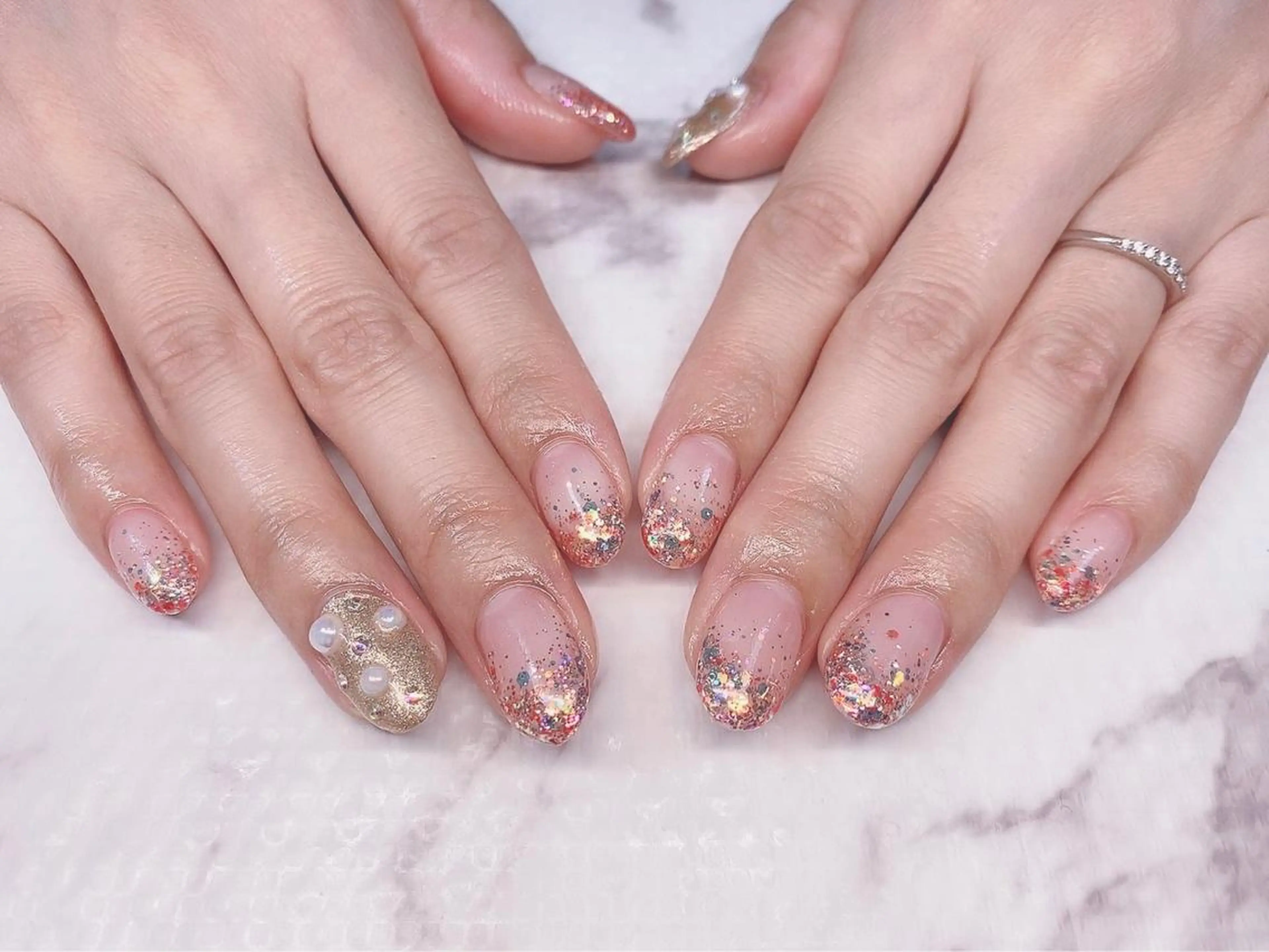 ネイル フットネイル グリーン オフィスネイル ワンカラーネイル 春ネイル Lily Blancheのその他イメージ