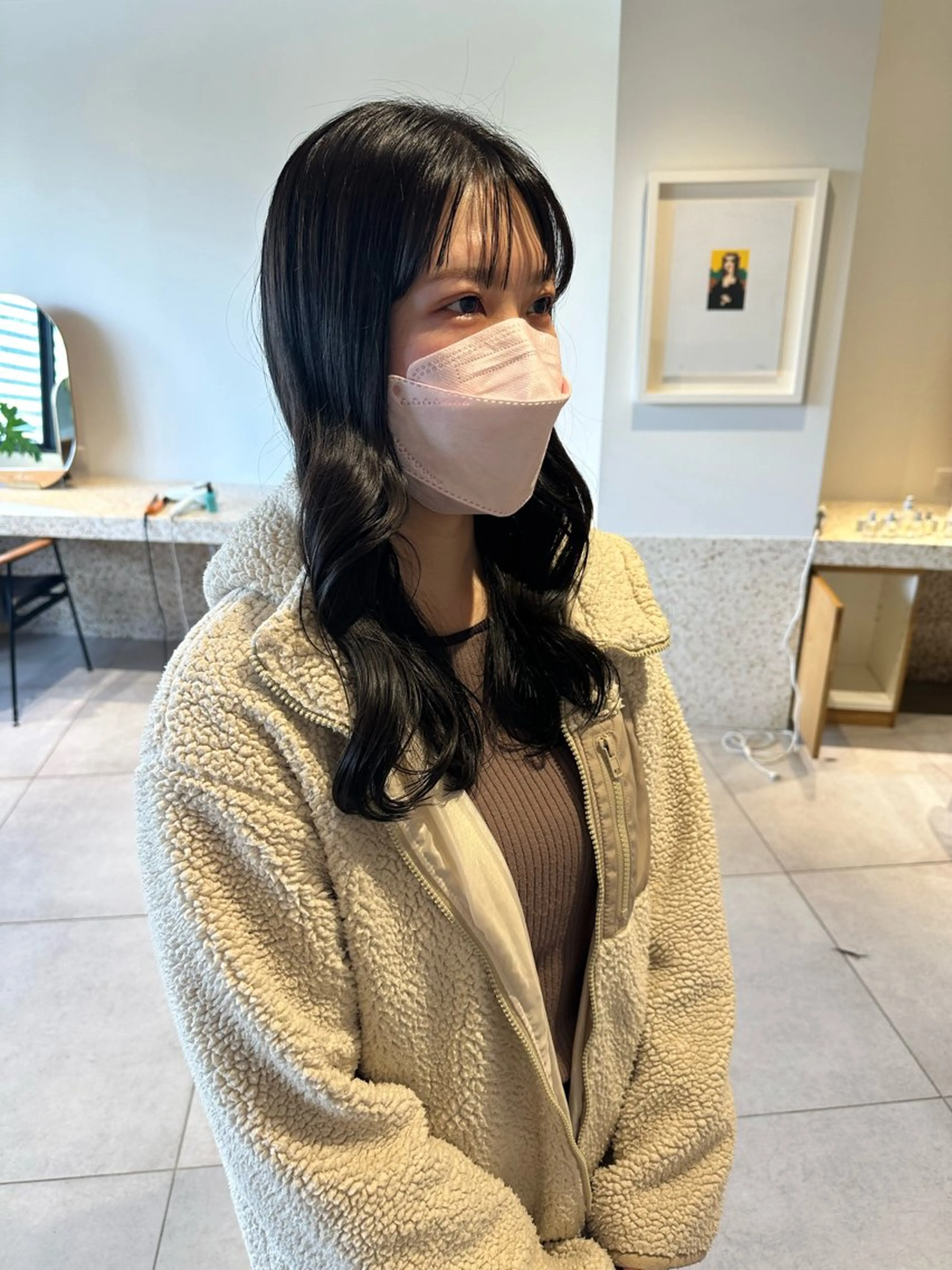 セミロング カット ヘアカラー 和田 あおいのヘアスタイル