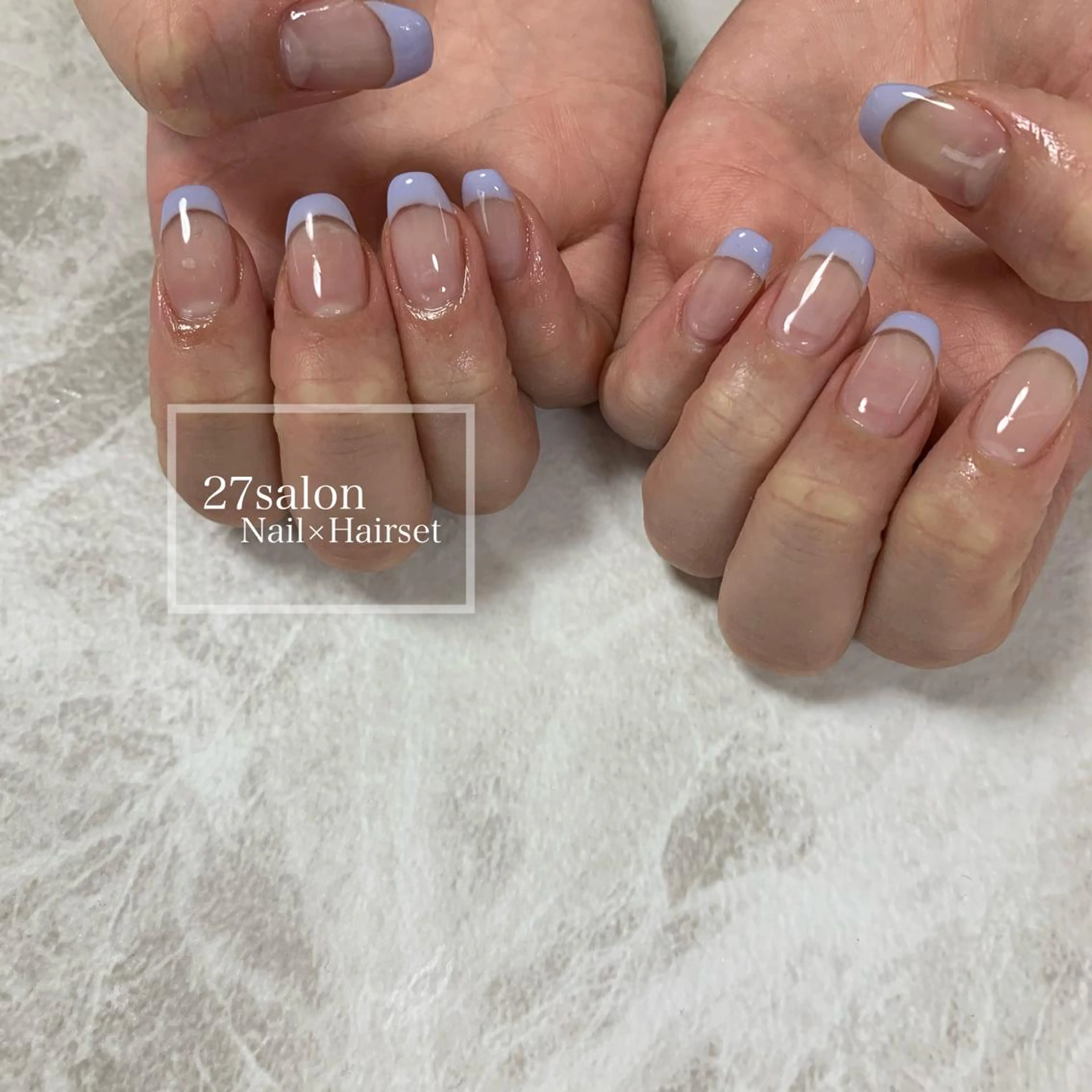 ネイル フレンチネイル パープル 春ネイル 27salon yuinaのネイルデザイン