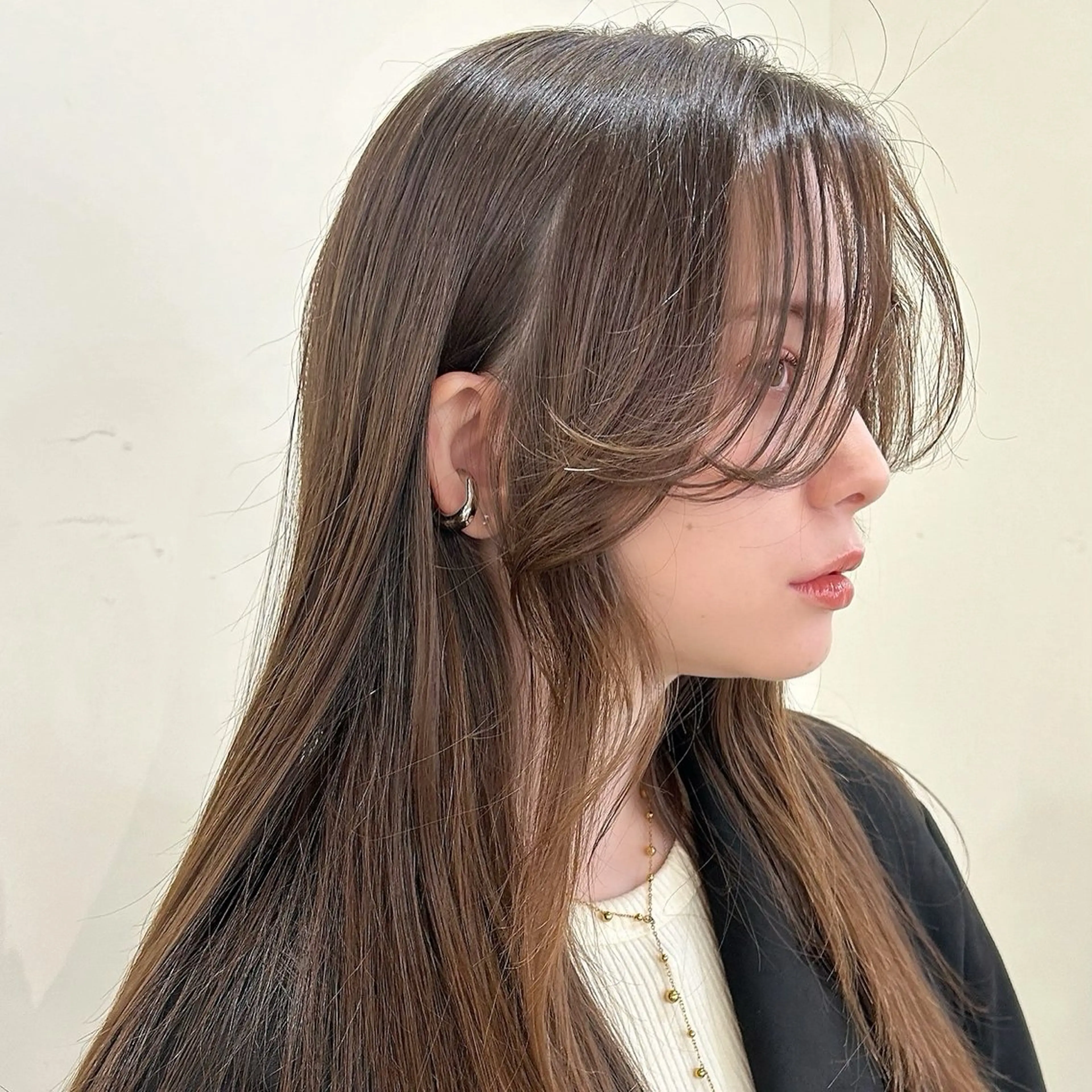 セミロング ヘアカラー ベージュ/透明感/ レイヤー/あやか💕のヘアスタイル